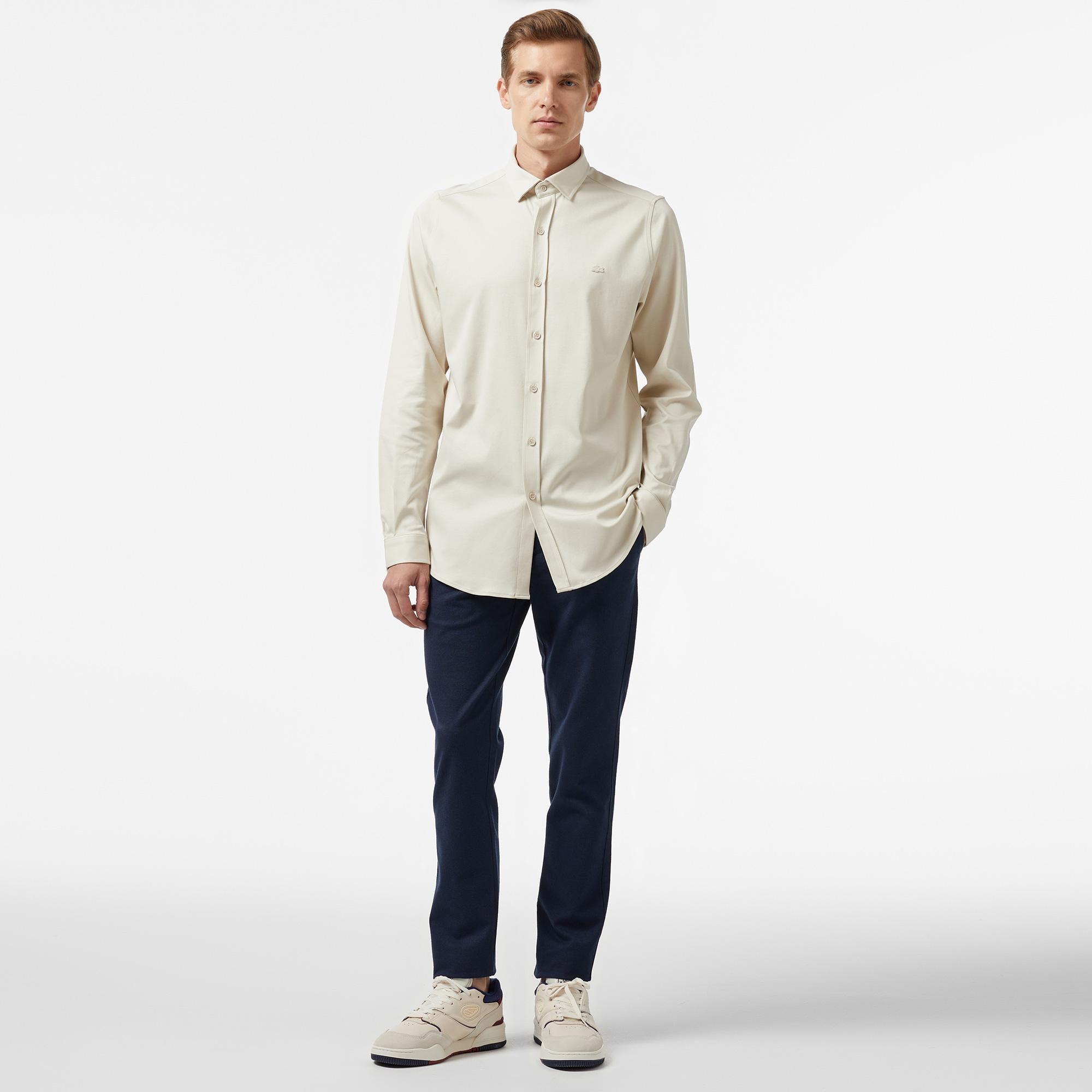 Erkek Slim Fit Gri Gömlek