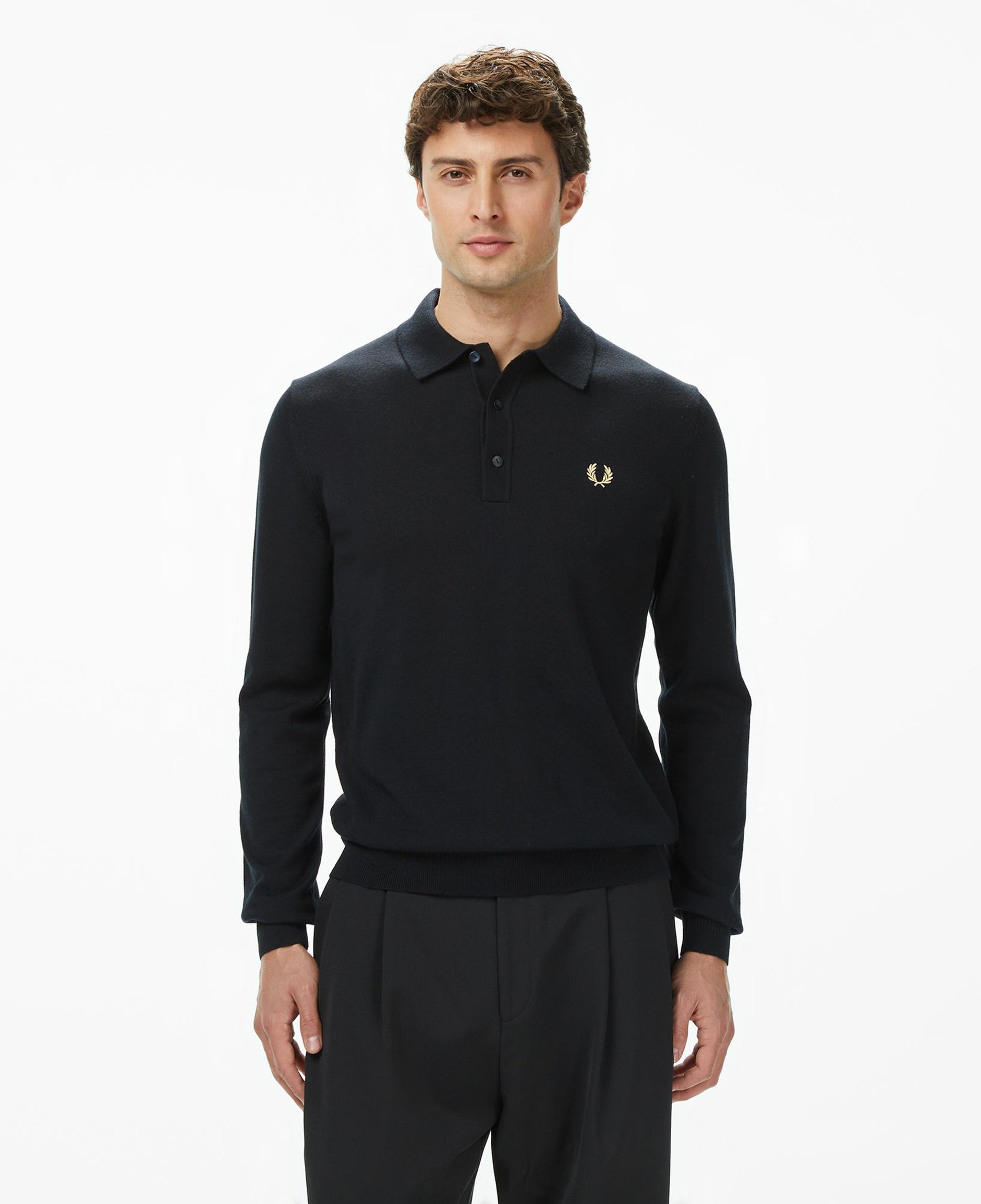 Fred Perry Classic Knitted Erkek Siyah Polo