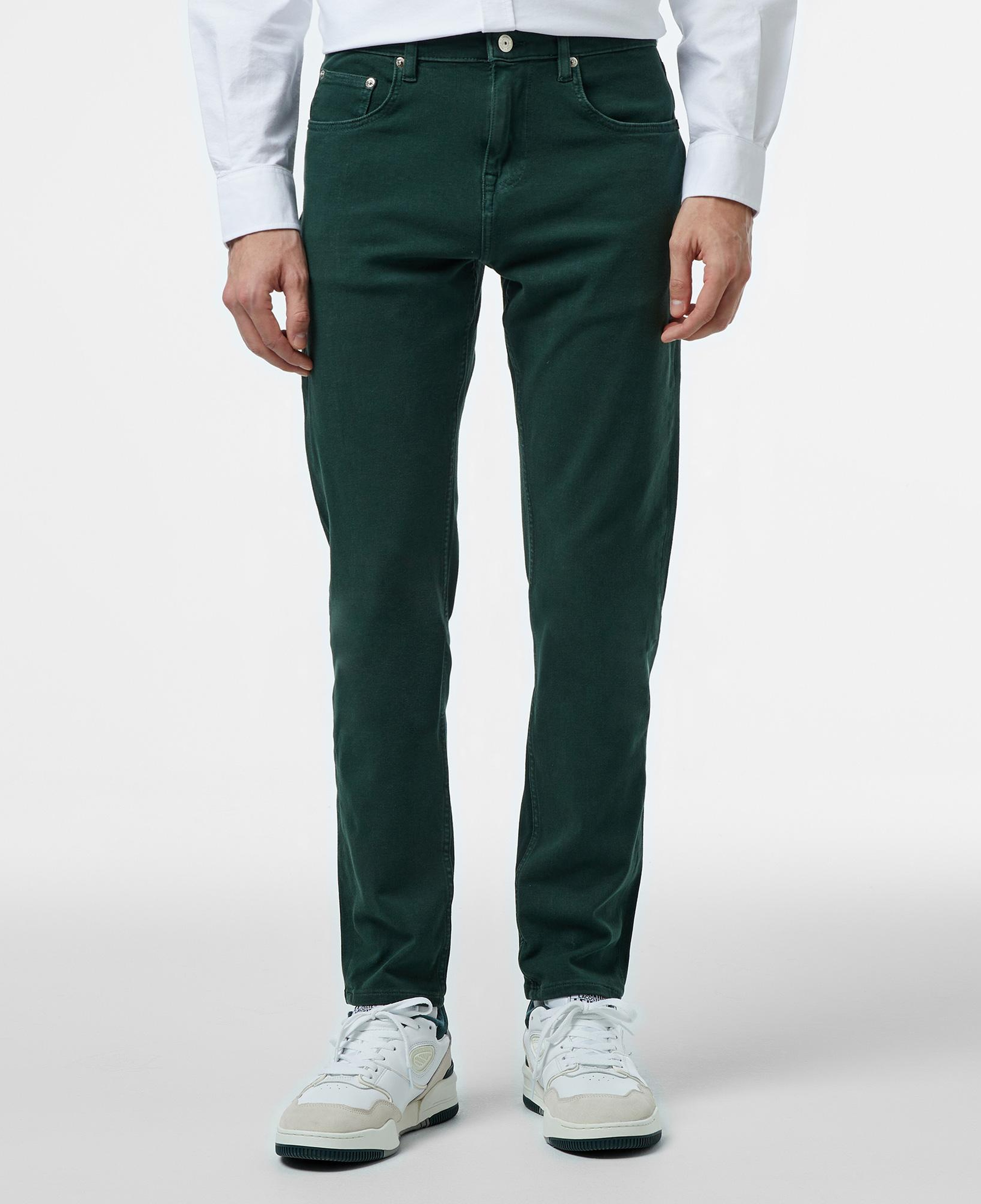 Erkek Slim Fit Koyu Yeşil Modal Karışımlı Jean