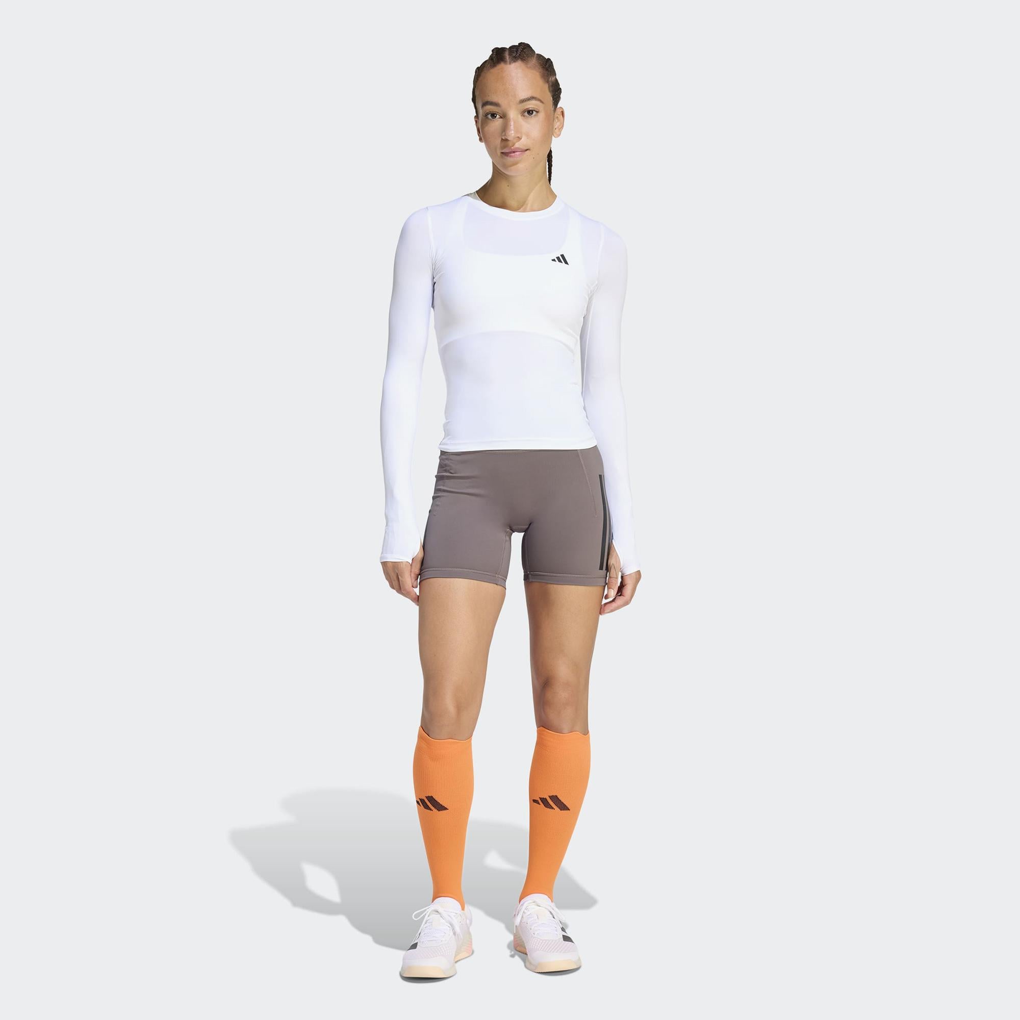 adidas Optime Workout 3Stripes Kadın Kahverengi Antrenman Taytı