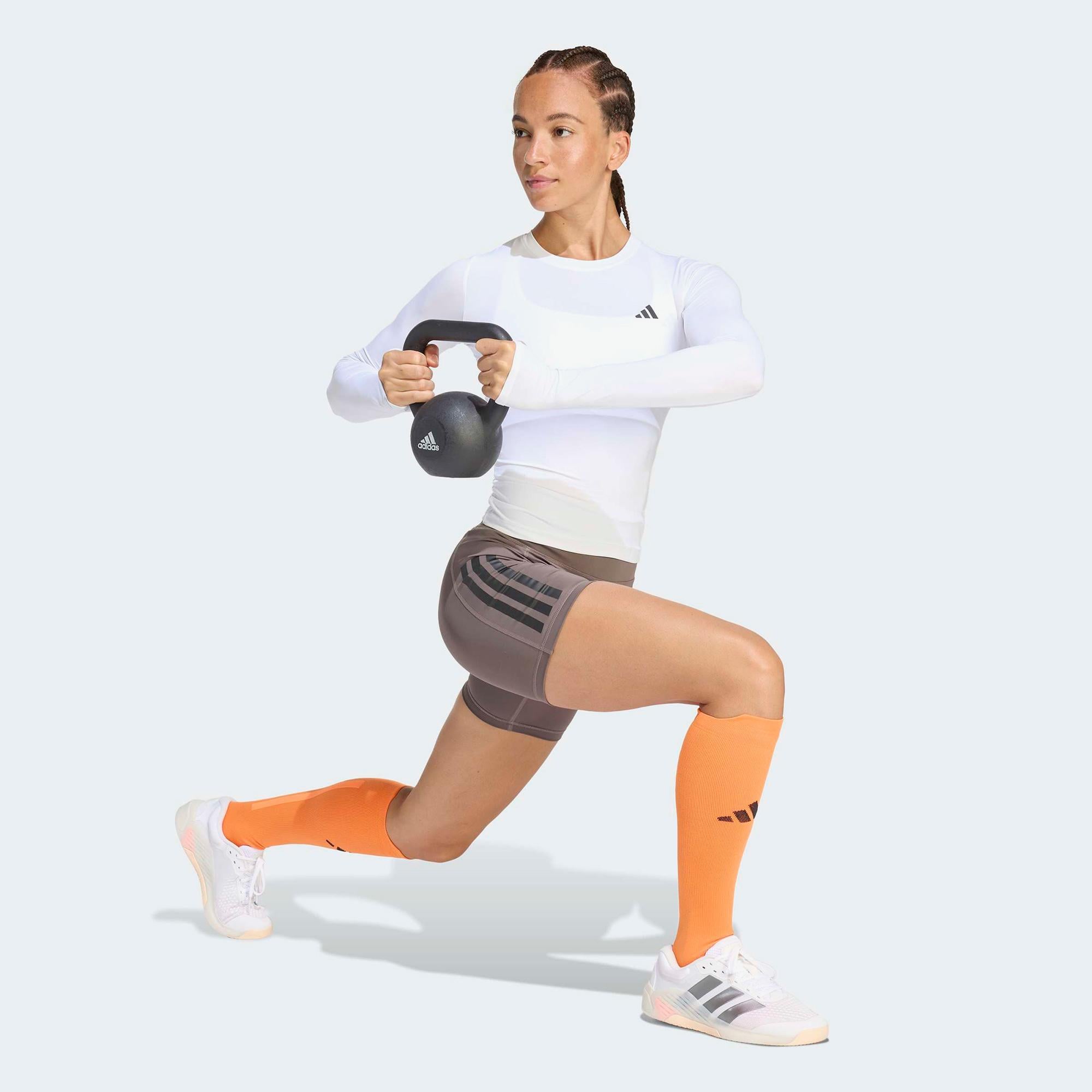 adidas Optime Workout 3Stripes Kadın Kahverengi Antrenman Taytı
