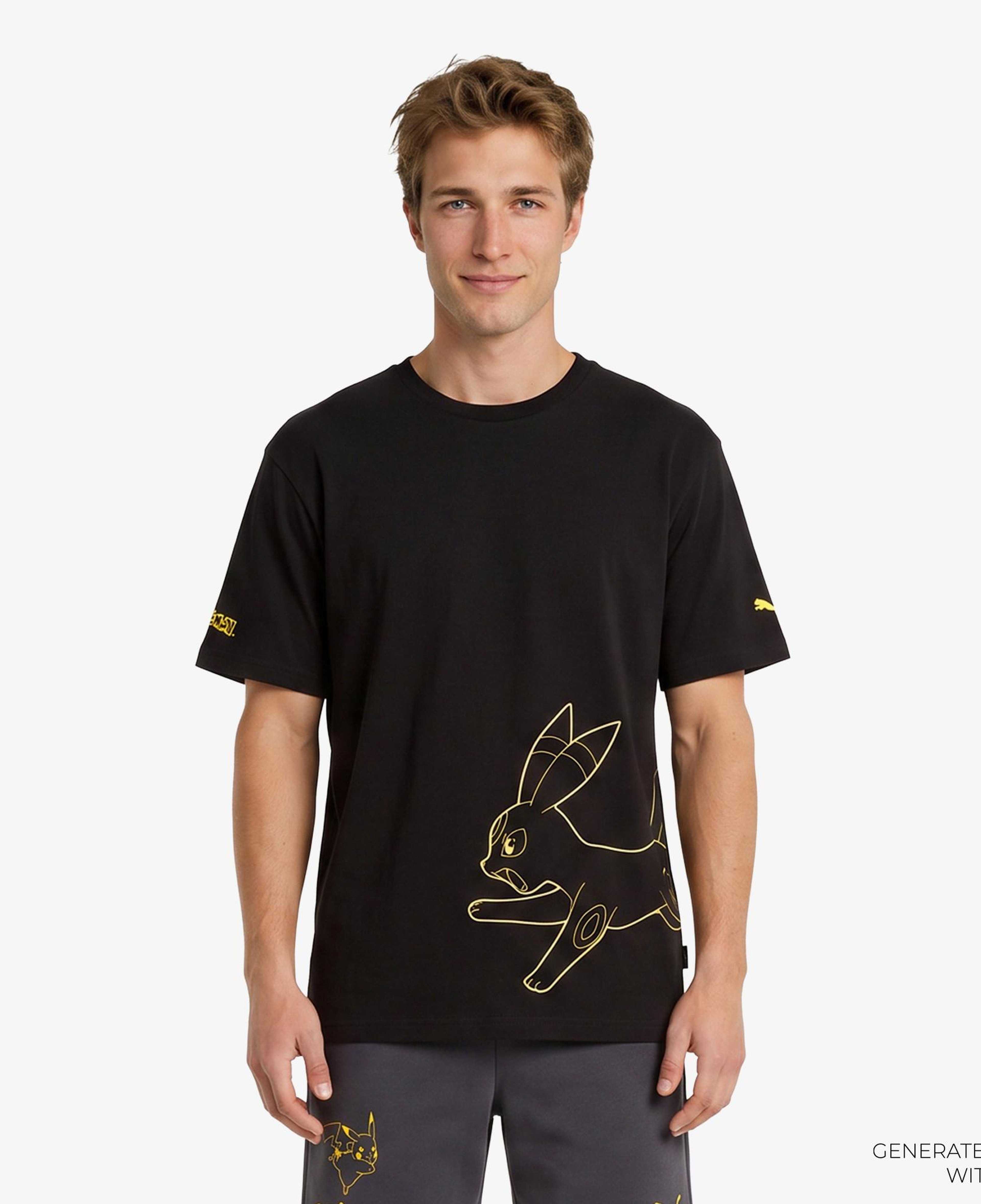 Puma X Pokemon Graphic Erkek Siyah T-Shirt