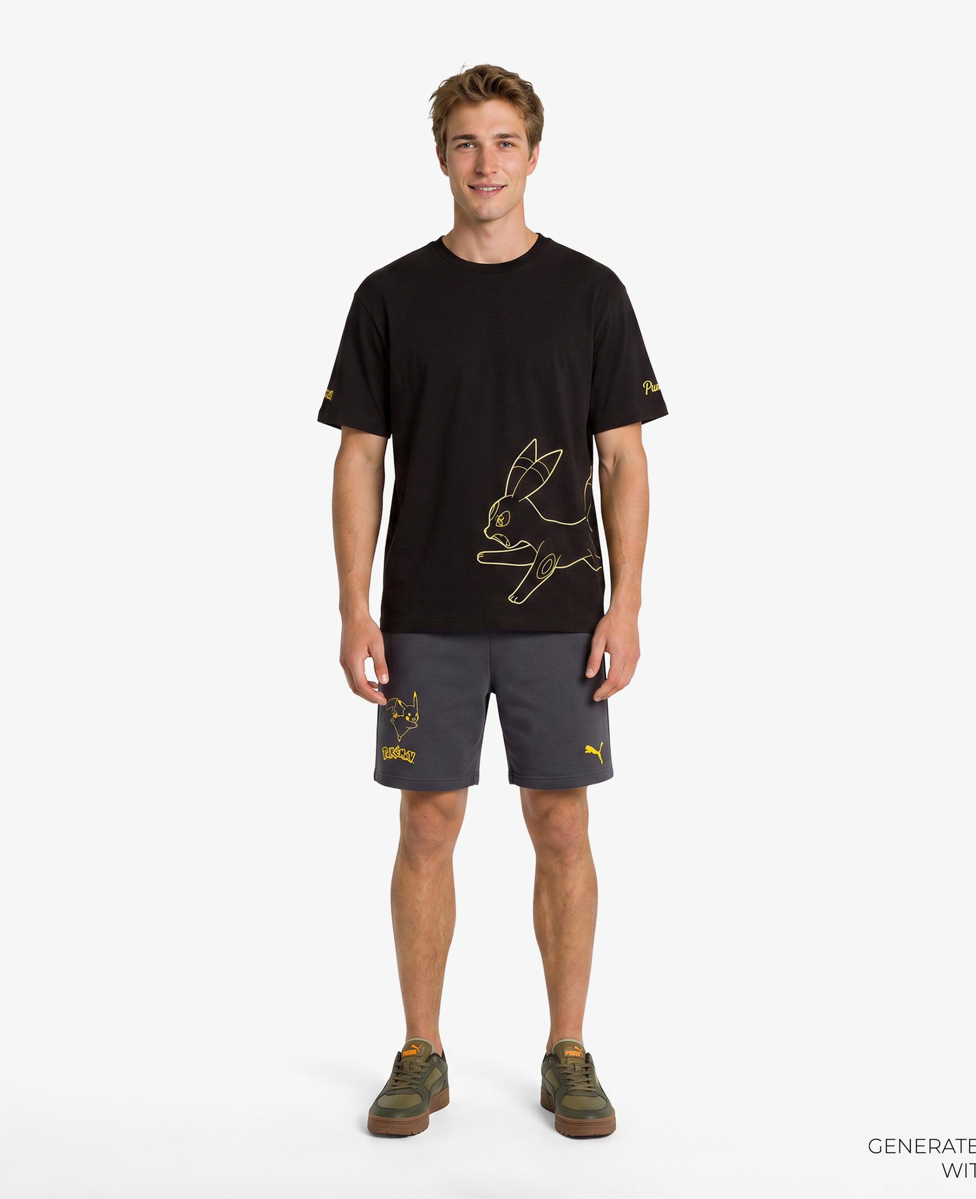 Puma X Pokemon Graphic Erkek Siyah T-Shirt
