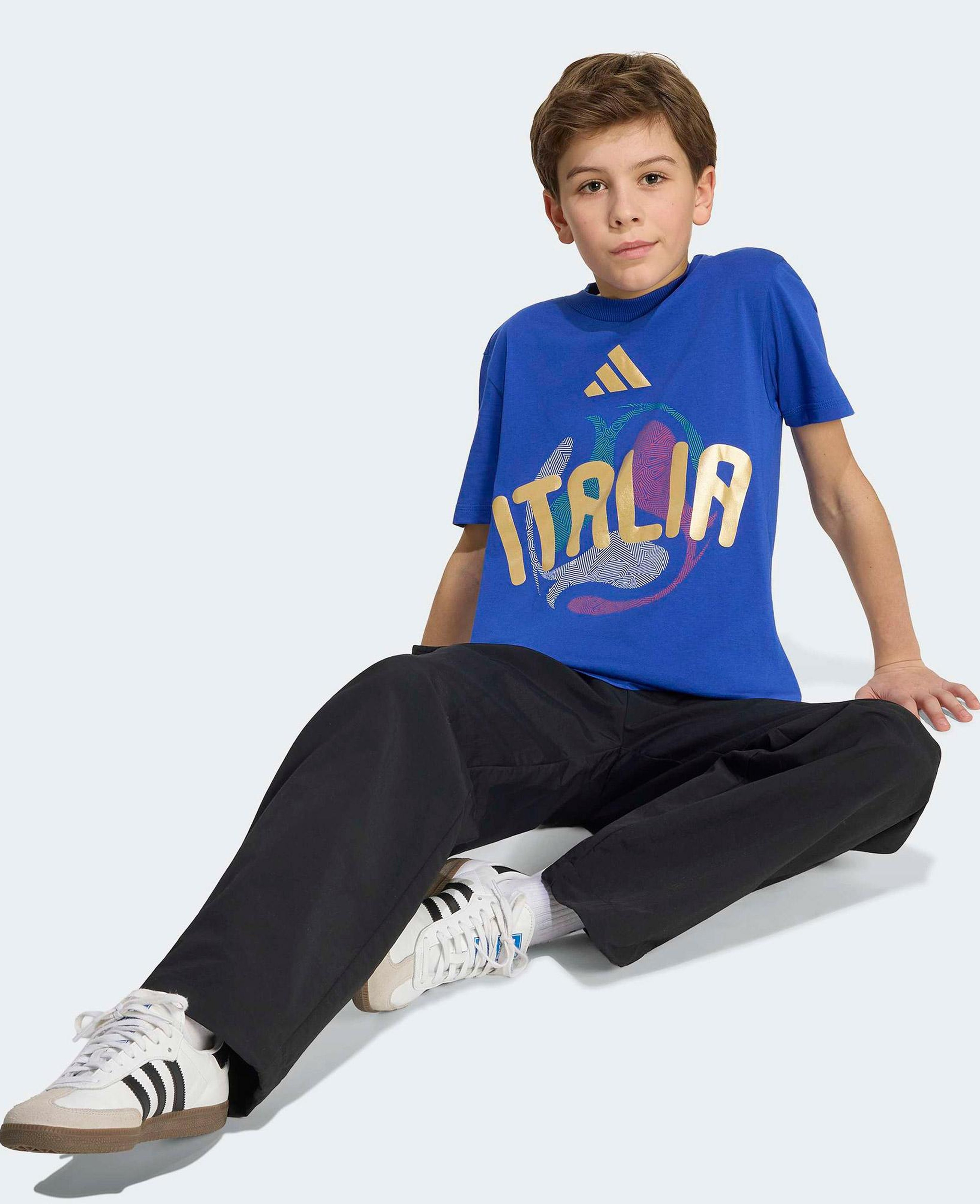 adidas İtalya Milli Takım Çocuk Mavi T-Shirt