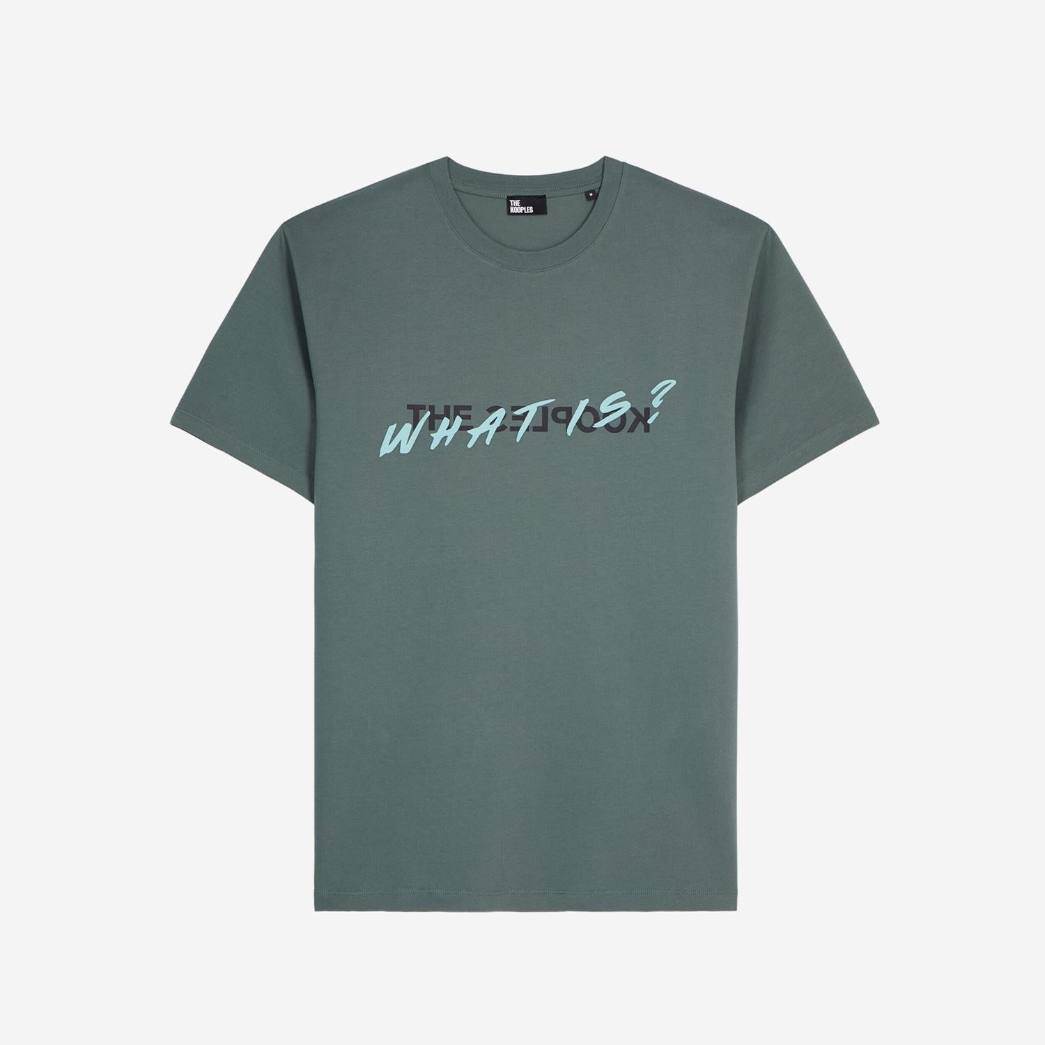 ERKEK BASKILI BİSİKLET YAKA YEŞİL  T-SHIRT