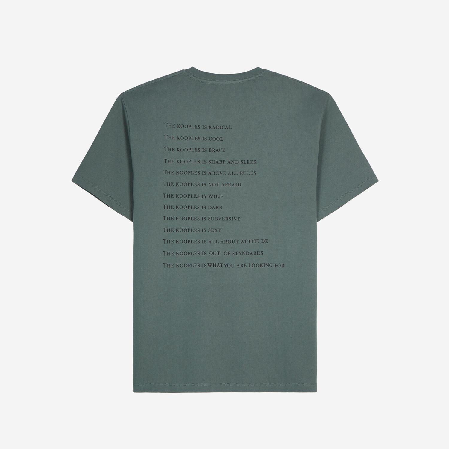 ERKEK BASKILI BİSİKLET YAKA YEŞİL  T-SHIRT