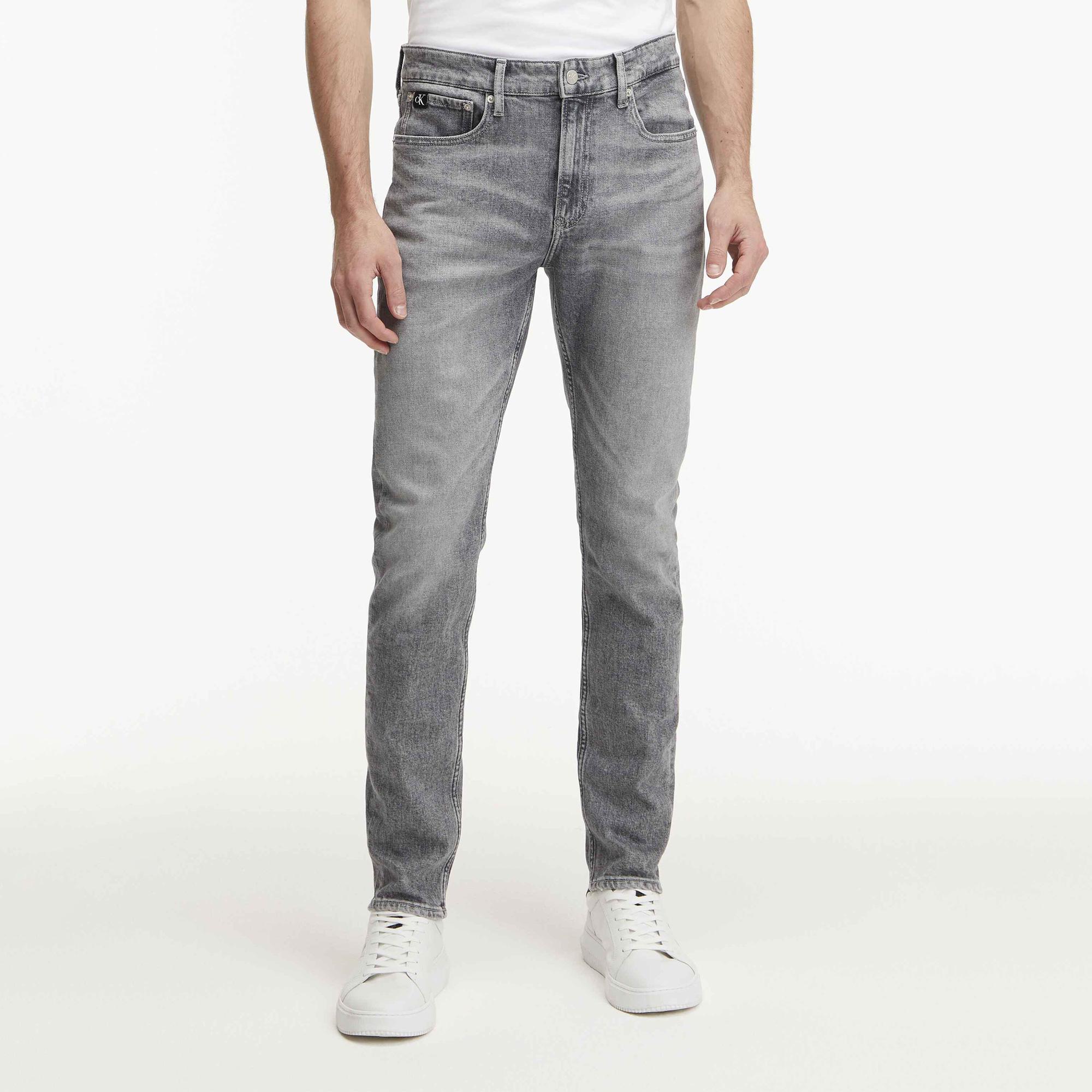 Calvin Klein Erkek Gri Denim Jean