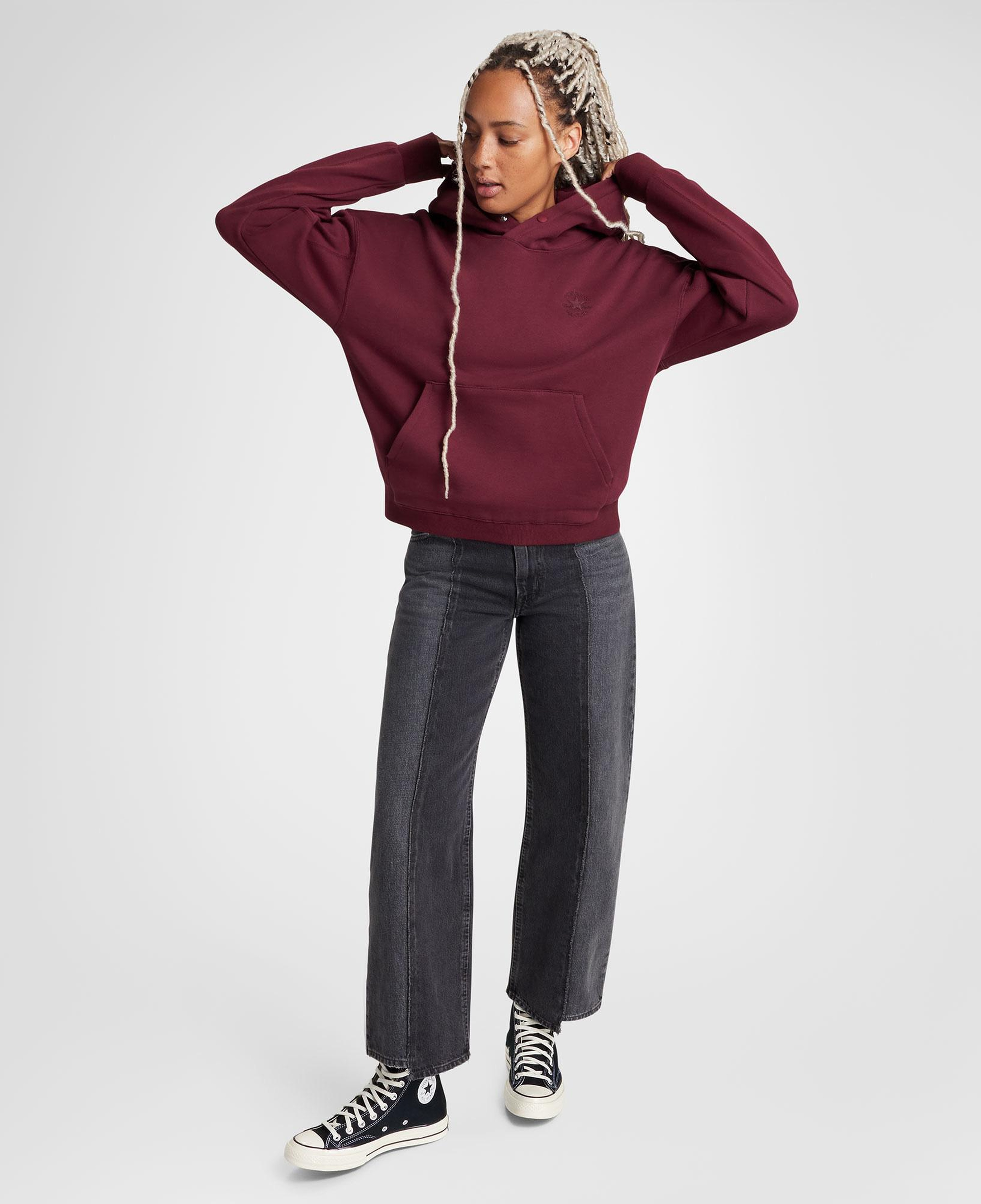 Converse Classic Kadın Oversized Fit Bordo Hoodie