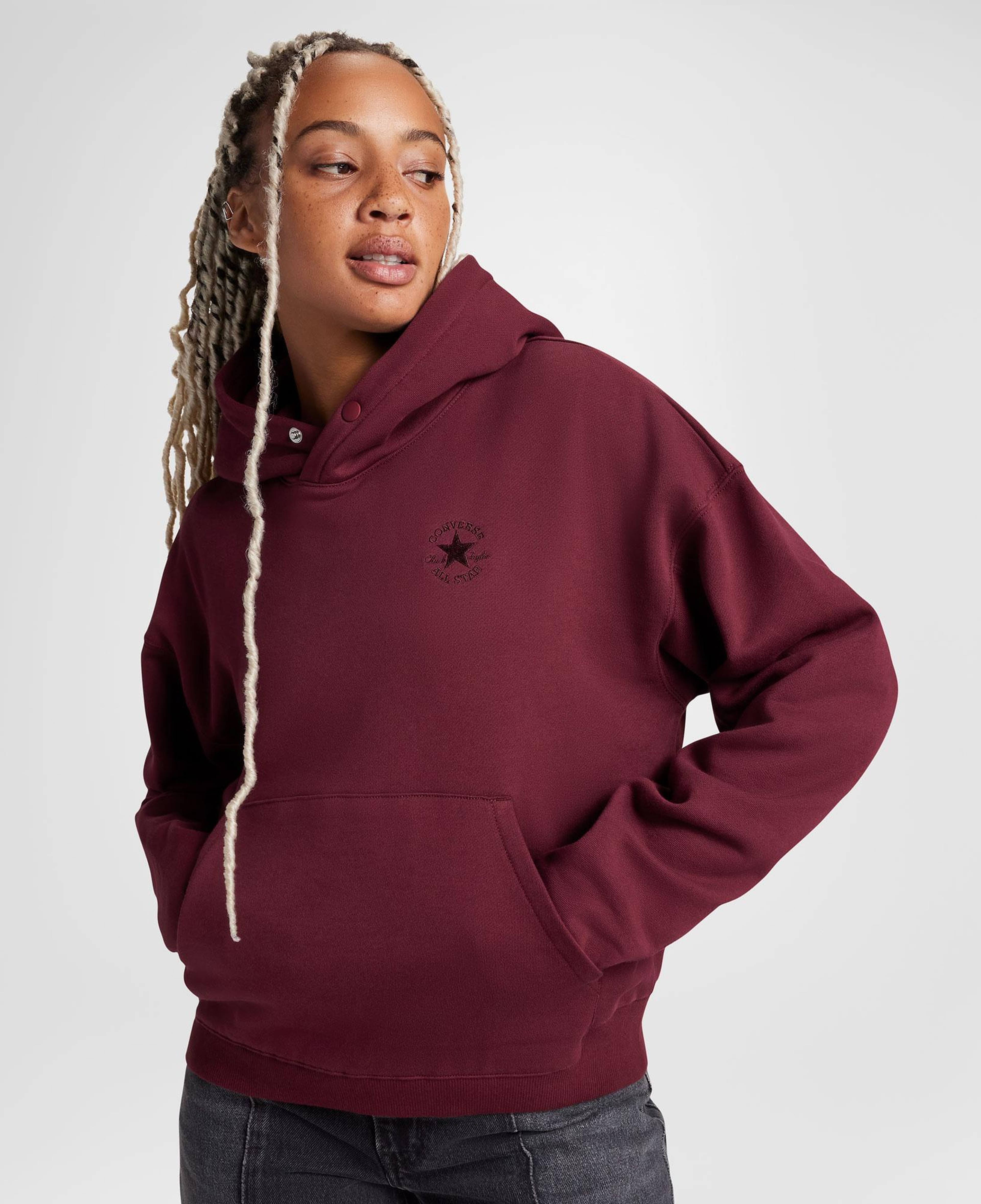 Converse Classic Kadın Oversized Fit Bordo Hoodie