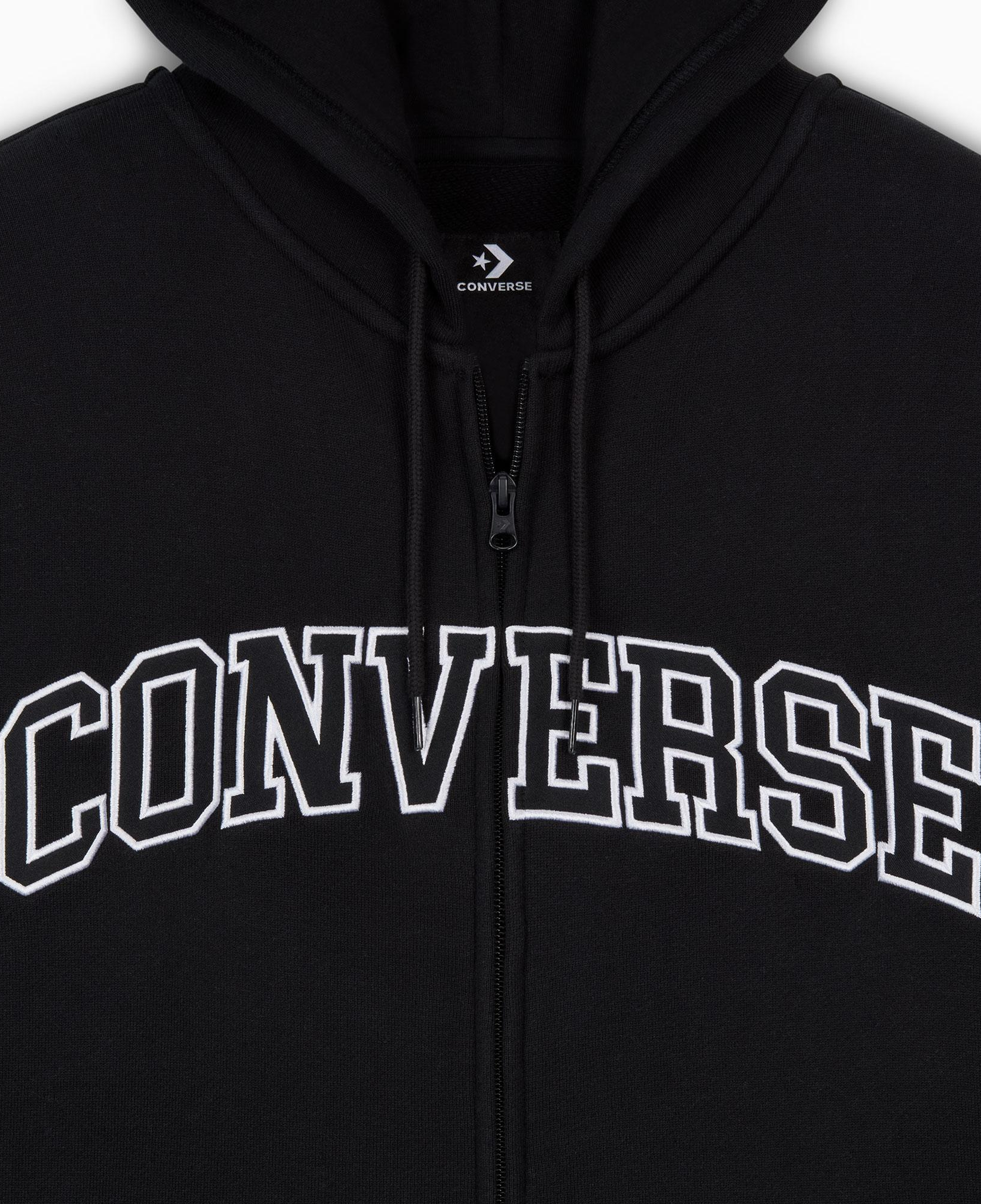 Converse Classic Erkek Fermuarlı Siyah Hoodie
