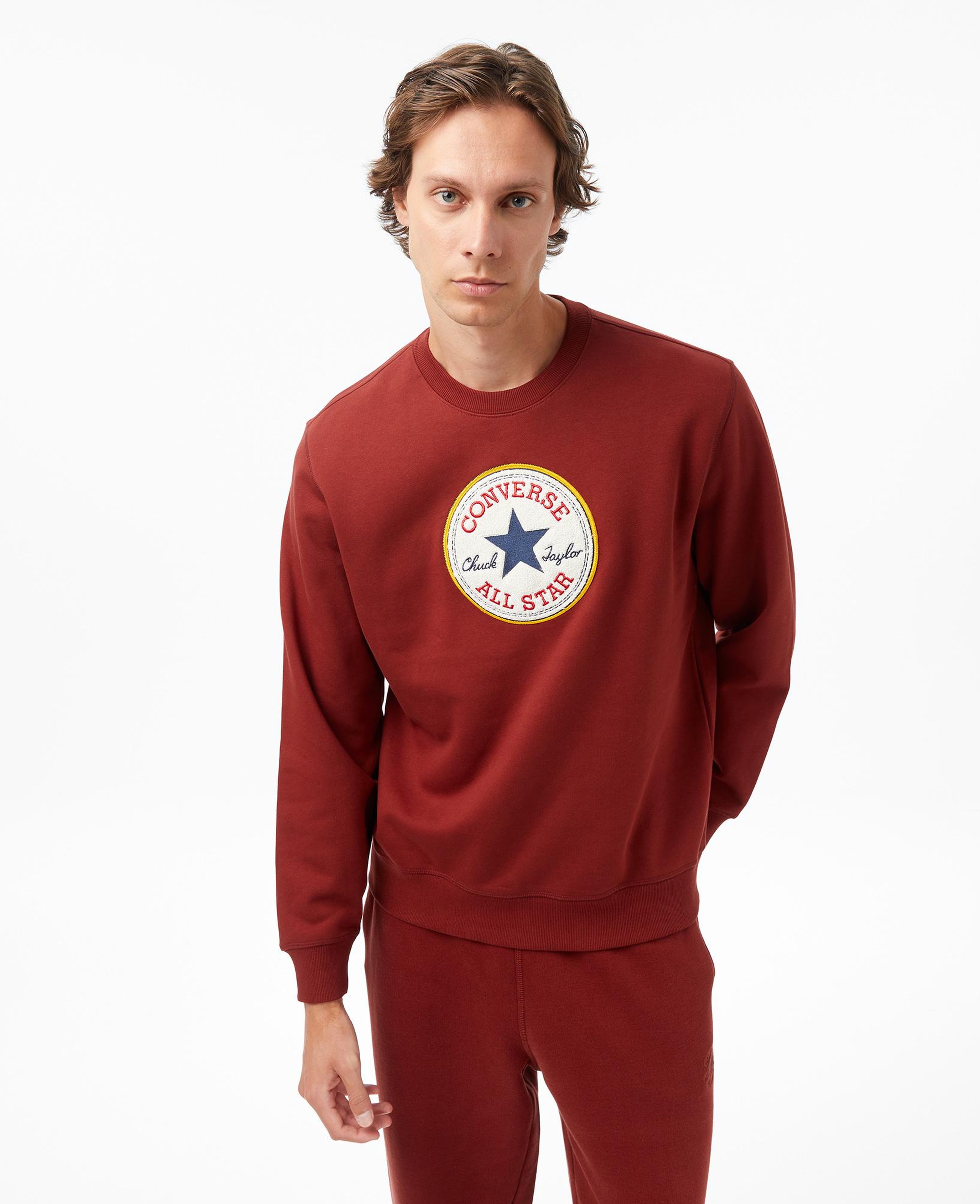Converse Baskılı Erkek Bordo Sweatshirt