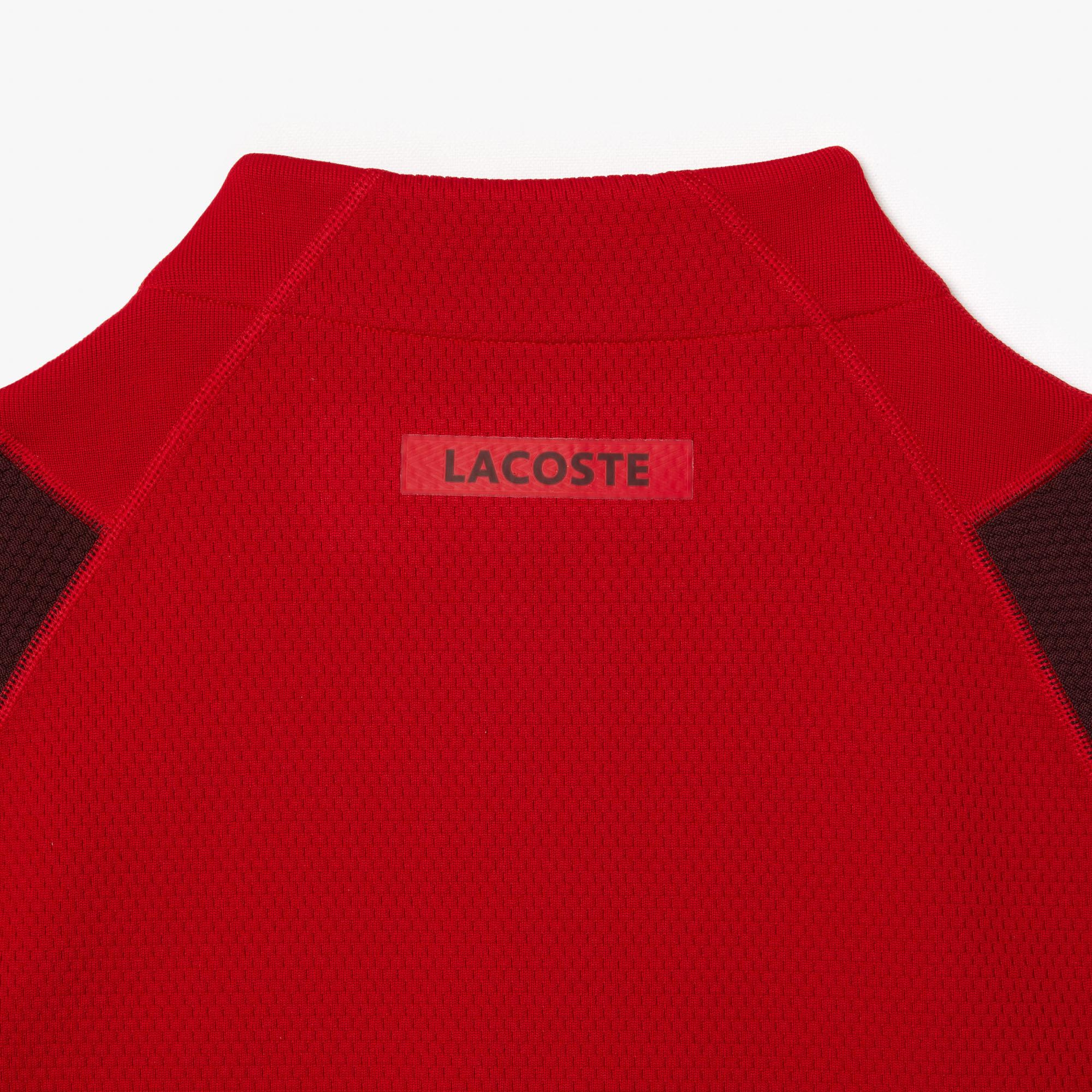 Novak Djokovic Erkek Regular Fit Fermuarlı Renk Bloklu Kırmızı Sweatshirt