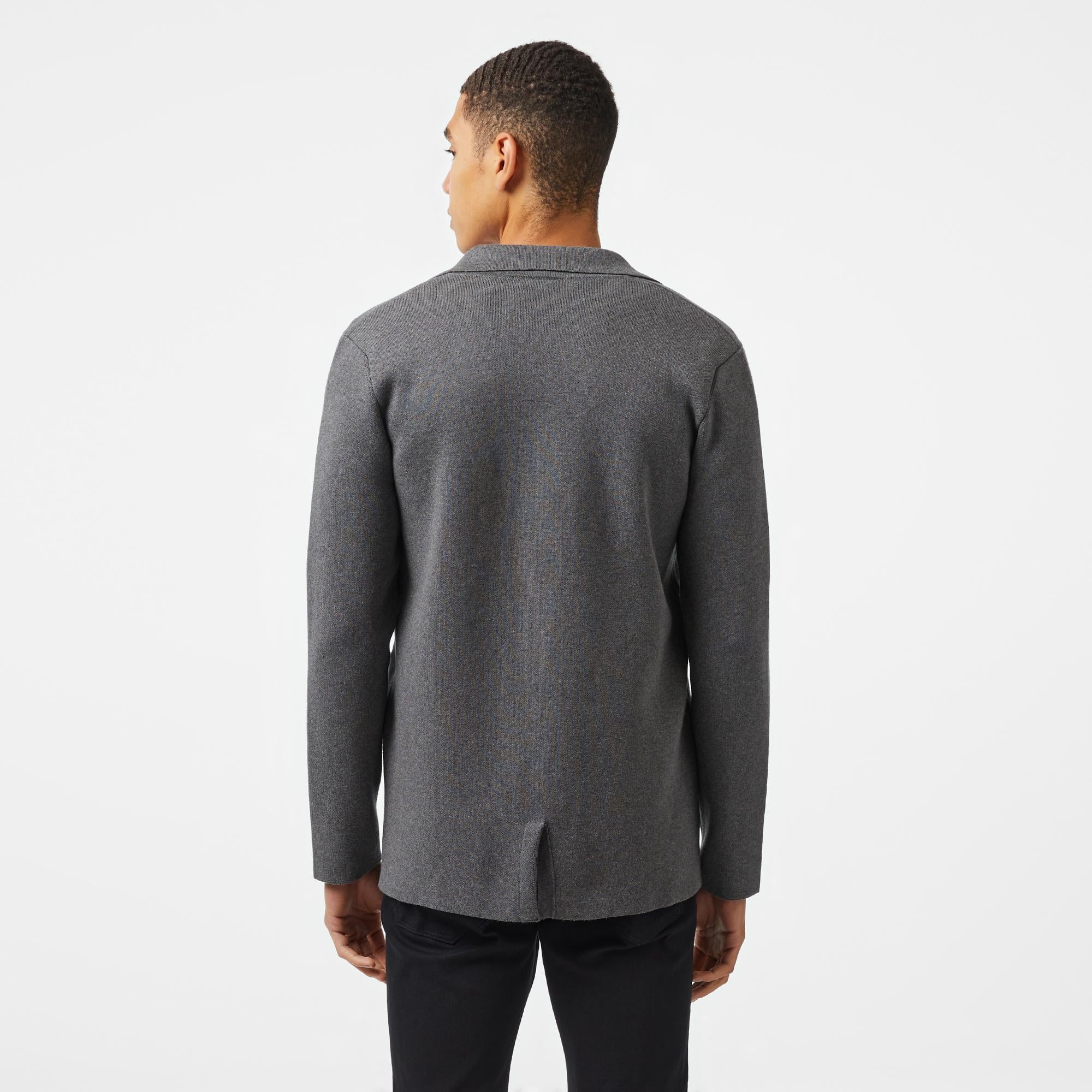 Lacoste Erkek Classic Fit V Yaka Gri Hırka