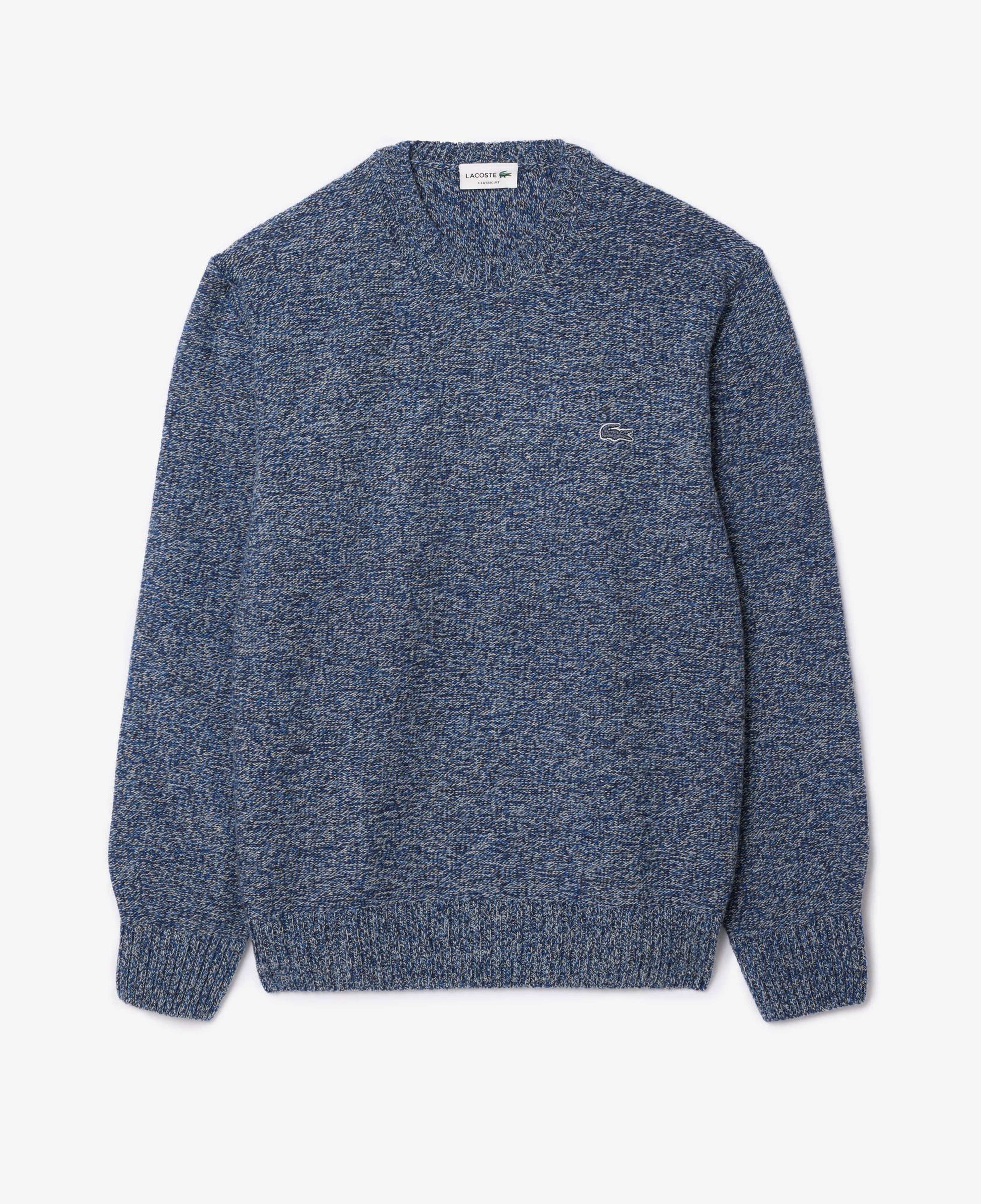 Erkek Classic Fit Bisiklet Yaka Yün Lacivert Kazak