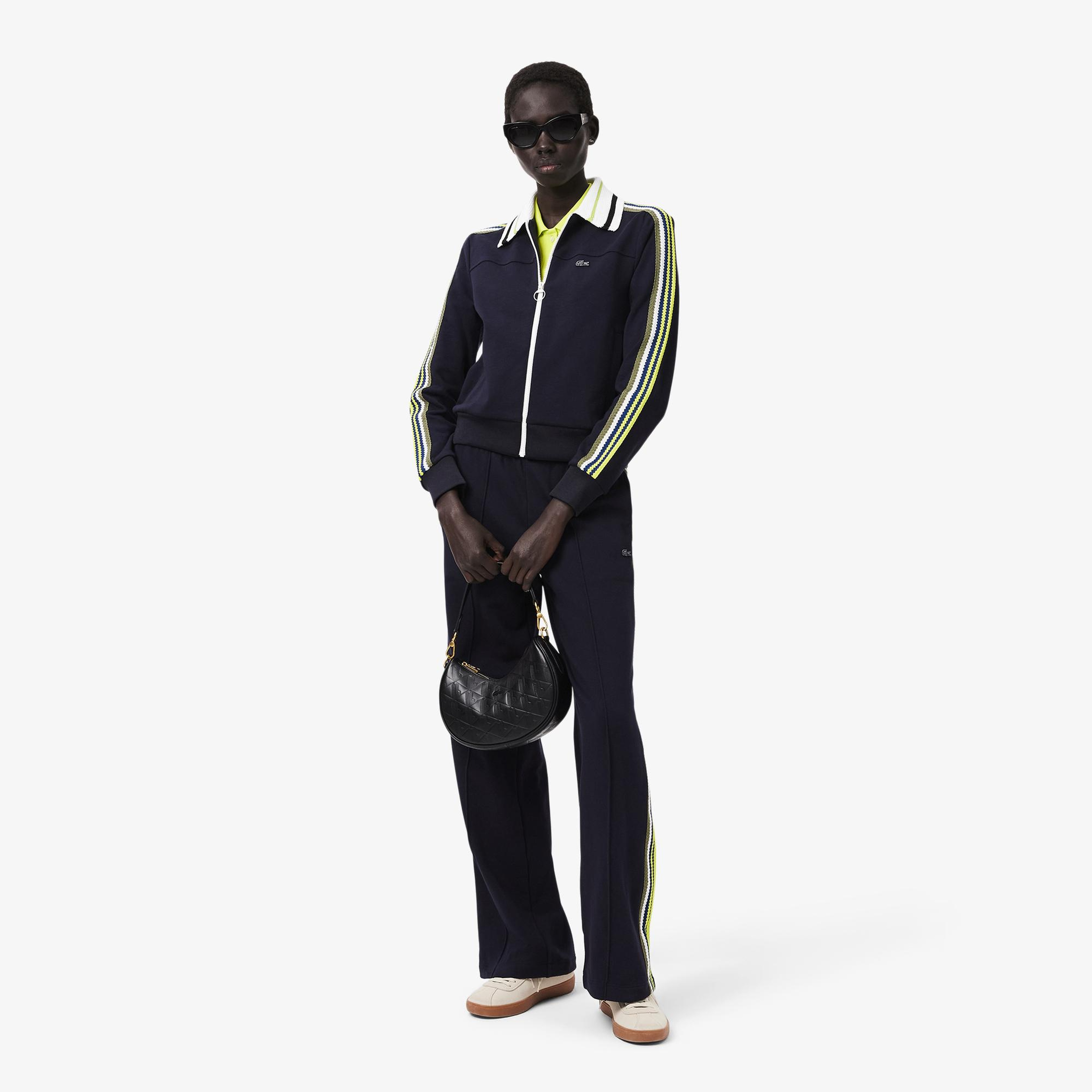 Kadın Regular Fit Gömlek Yaka Lacivert Sweatshirt