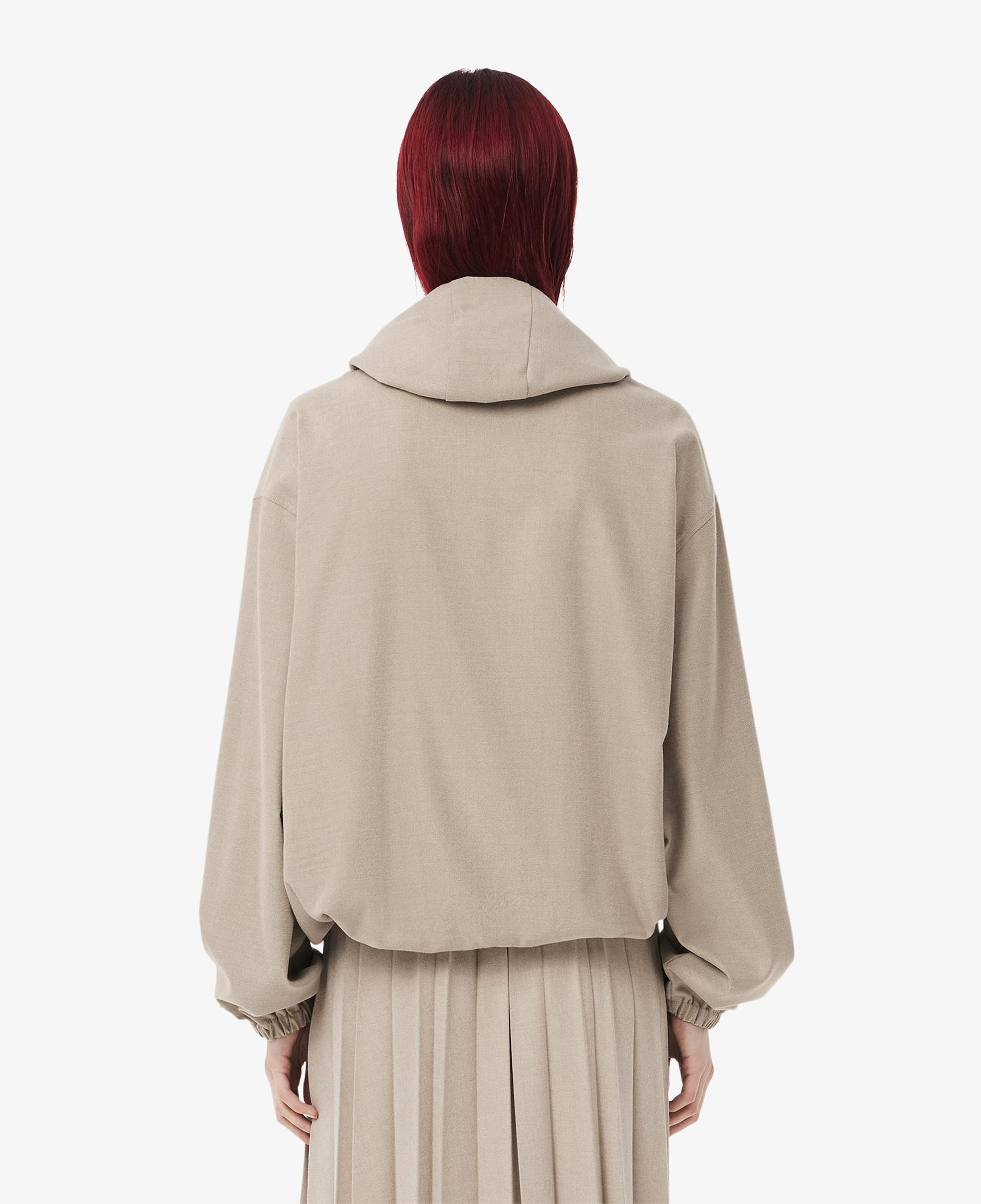 Kadın Oversize Fit Kapüşonlu Bej Ceket