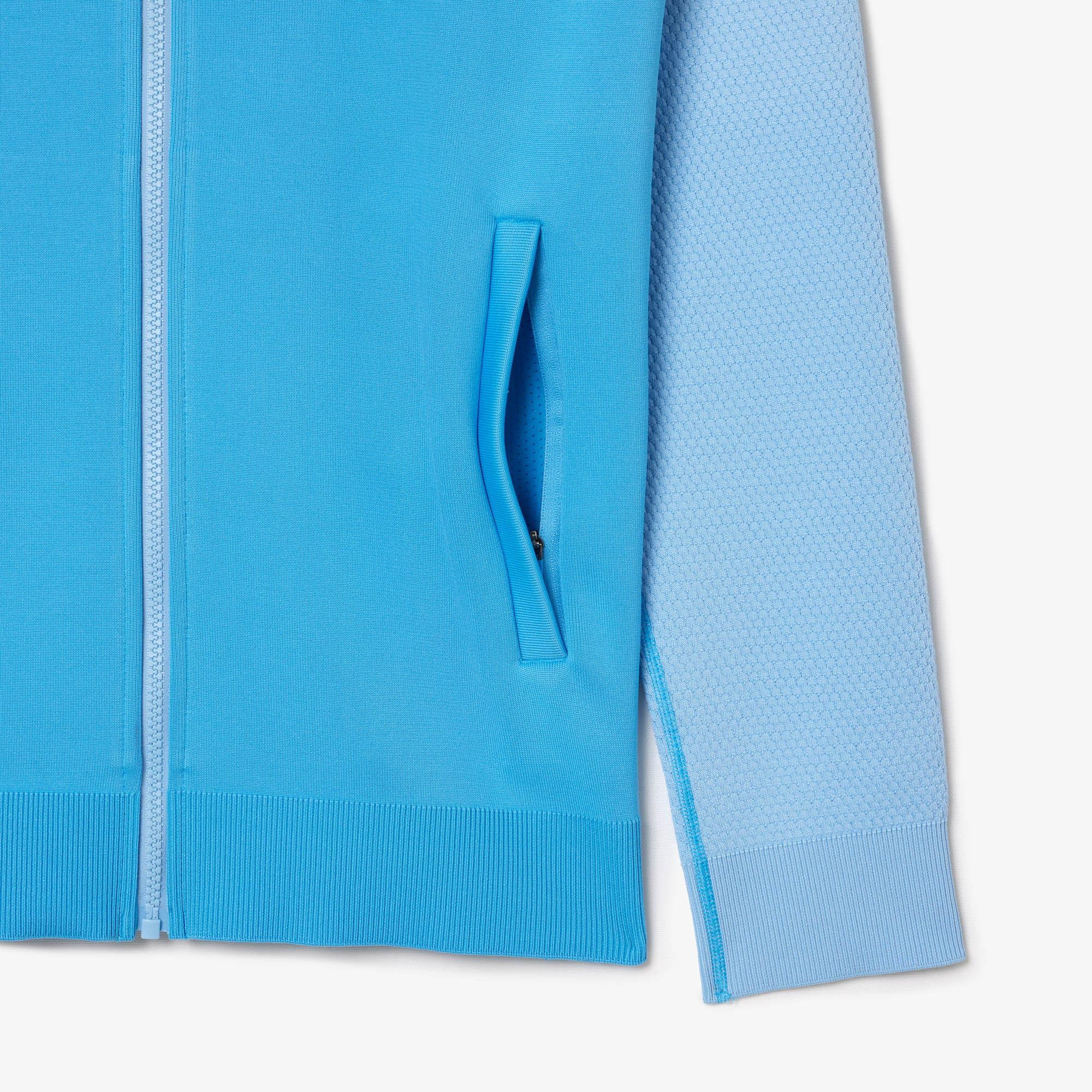 Novak Djokovic Erkek Regular Fit Fermuarlı Renk Bloklu Mavi Sweatshirt