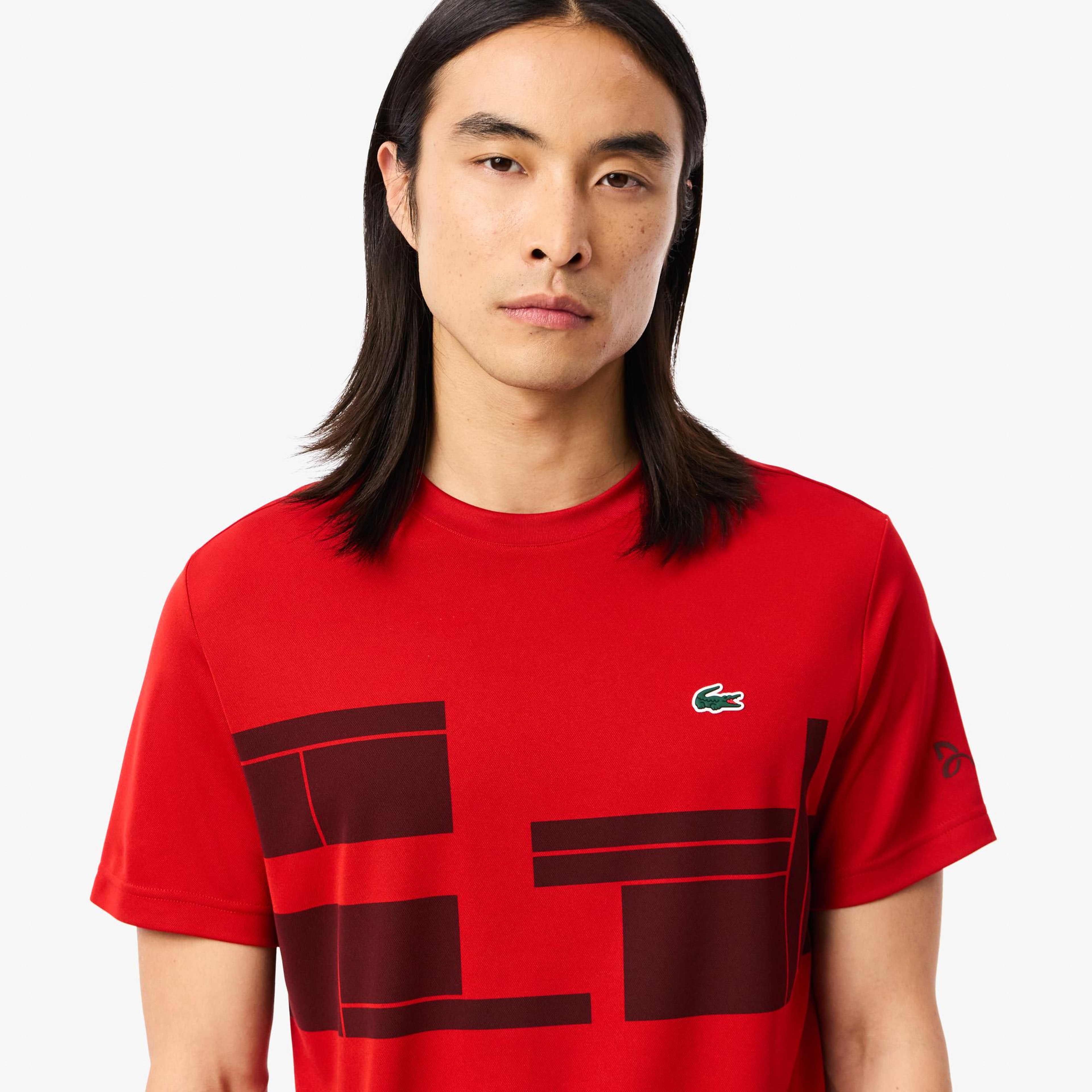 Erkek Regular Fit Bisiklet Yaka Baskılı Kırmızı T-Shirt