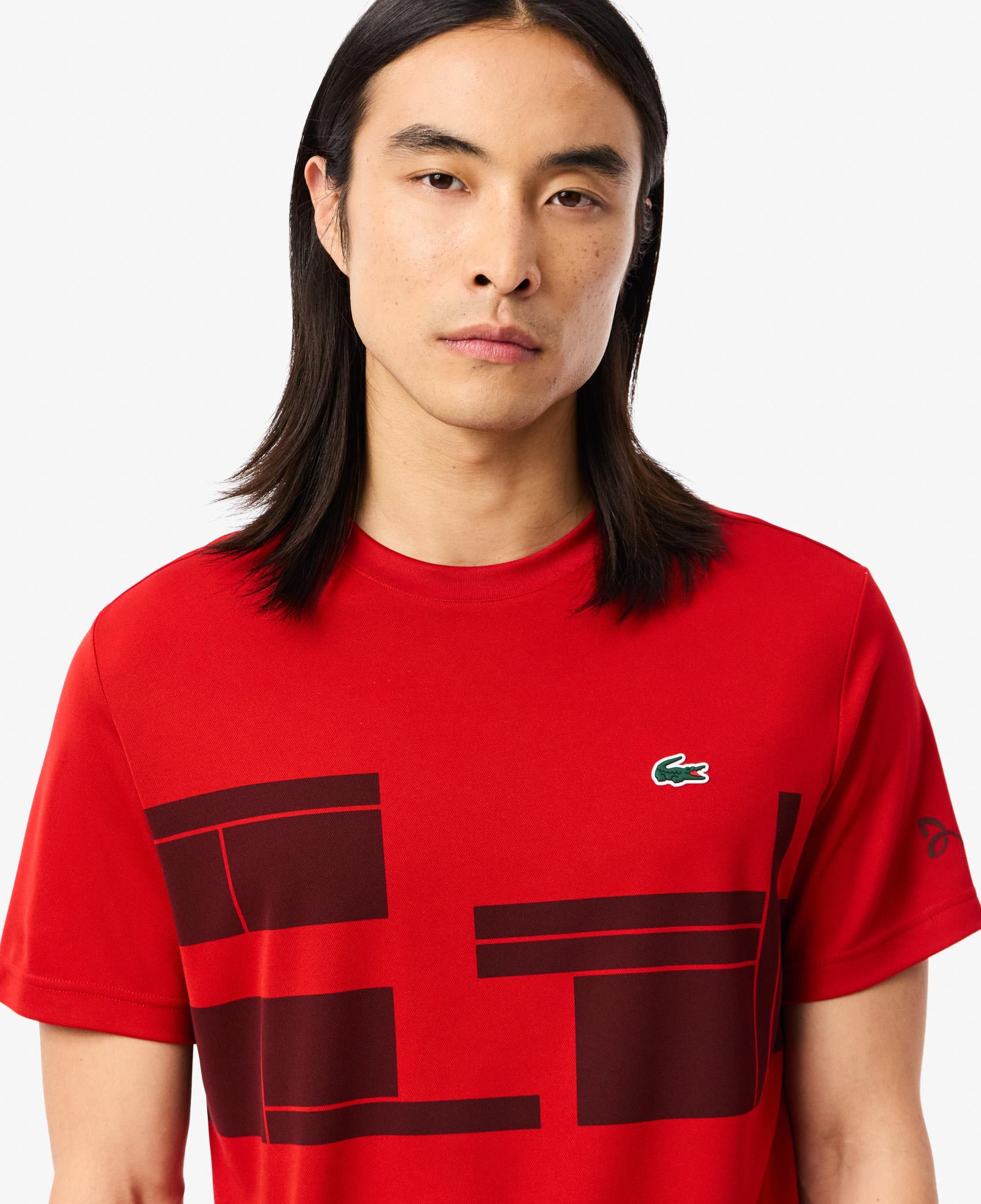 Erkek Regular Fit Bisiklet Yaka Baskılı Kırmızı T-Shirt