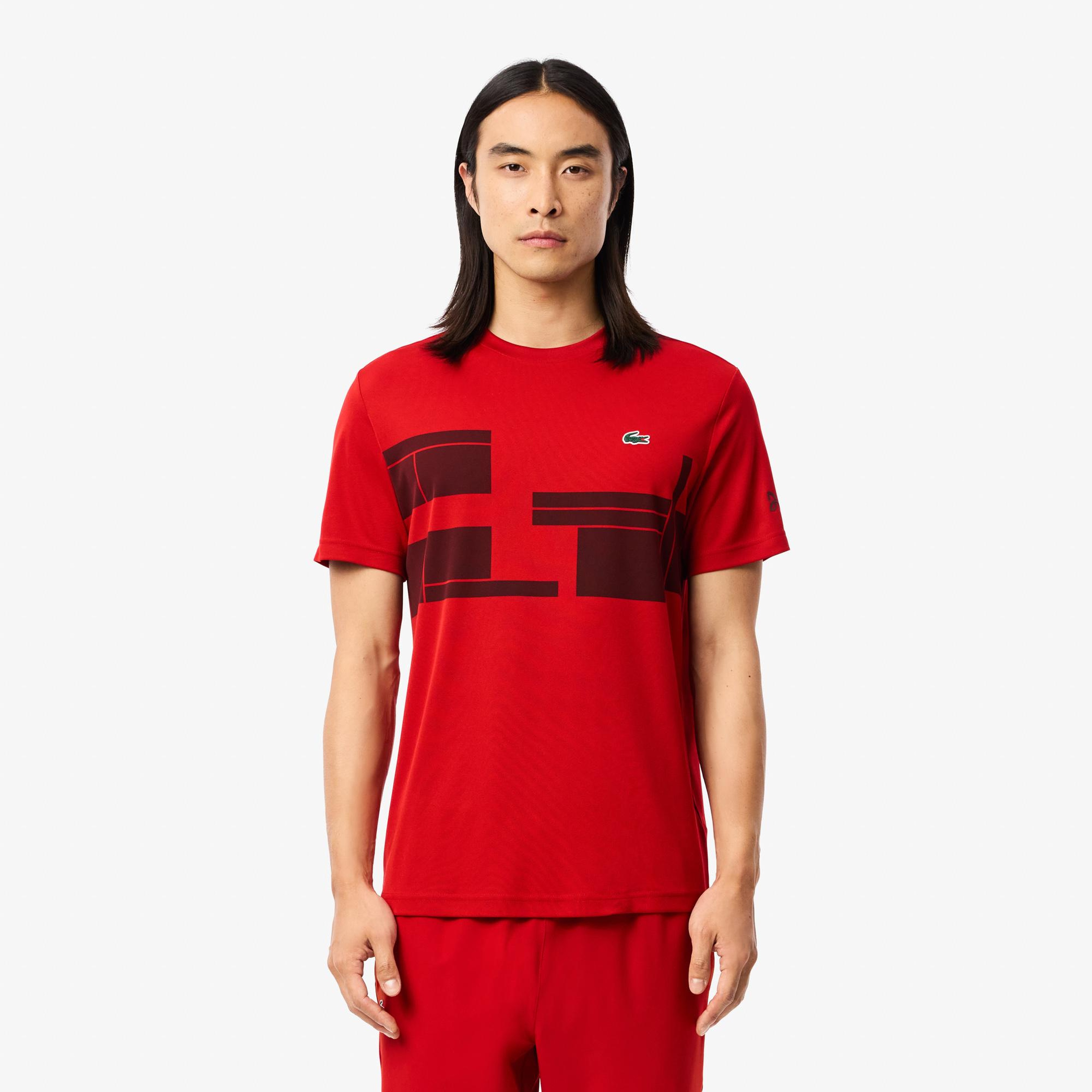 Erkek Regular Fit Bisiklet Yaka Baskılı Kırmızı T-Shirt