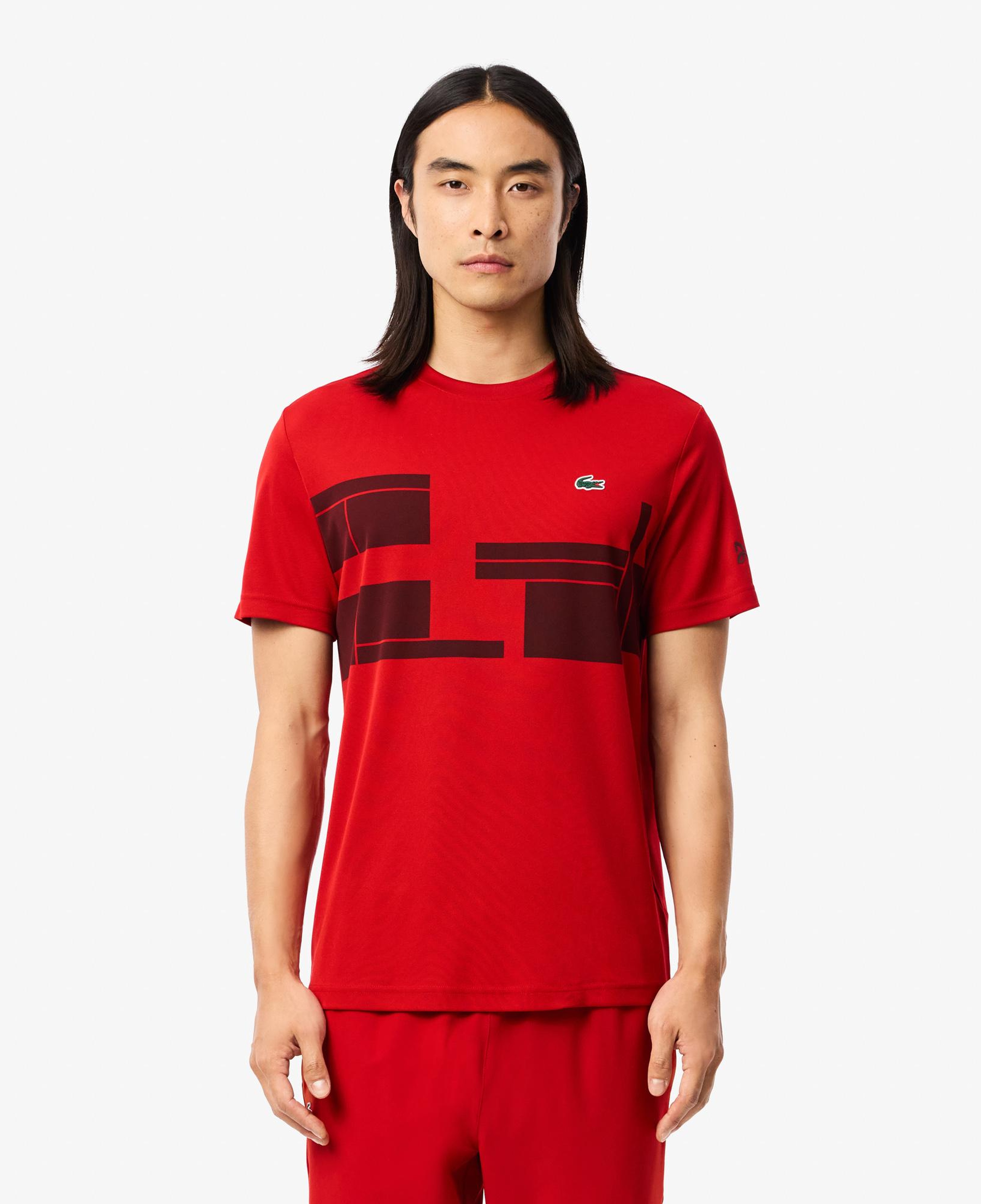 Erkek Regular Fit Bisiklet Yaka Baskılı Kırmızı T-Shirt