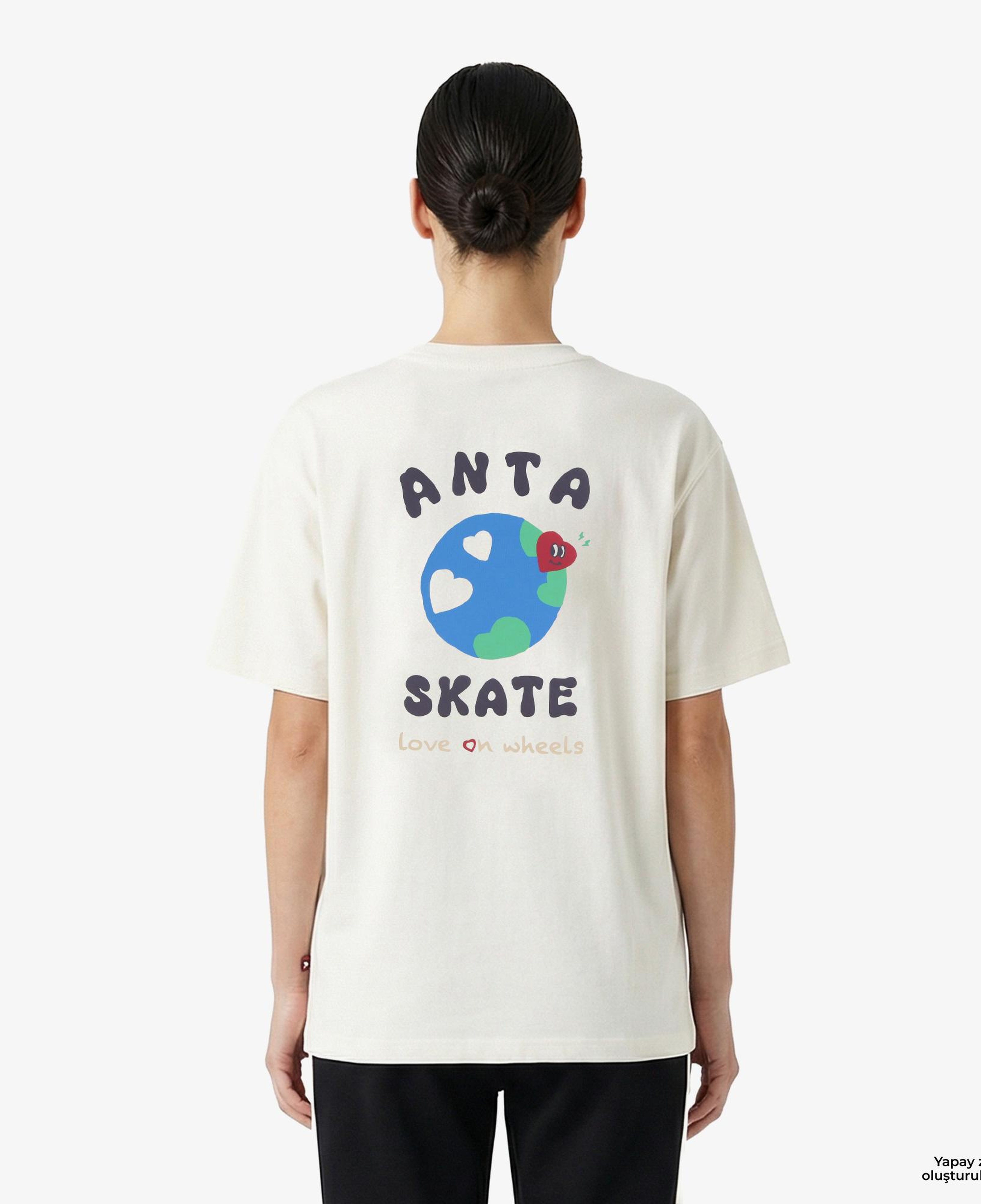 Anta Anta Skate- Valentine'S Day Kadın Krem T-Shirt