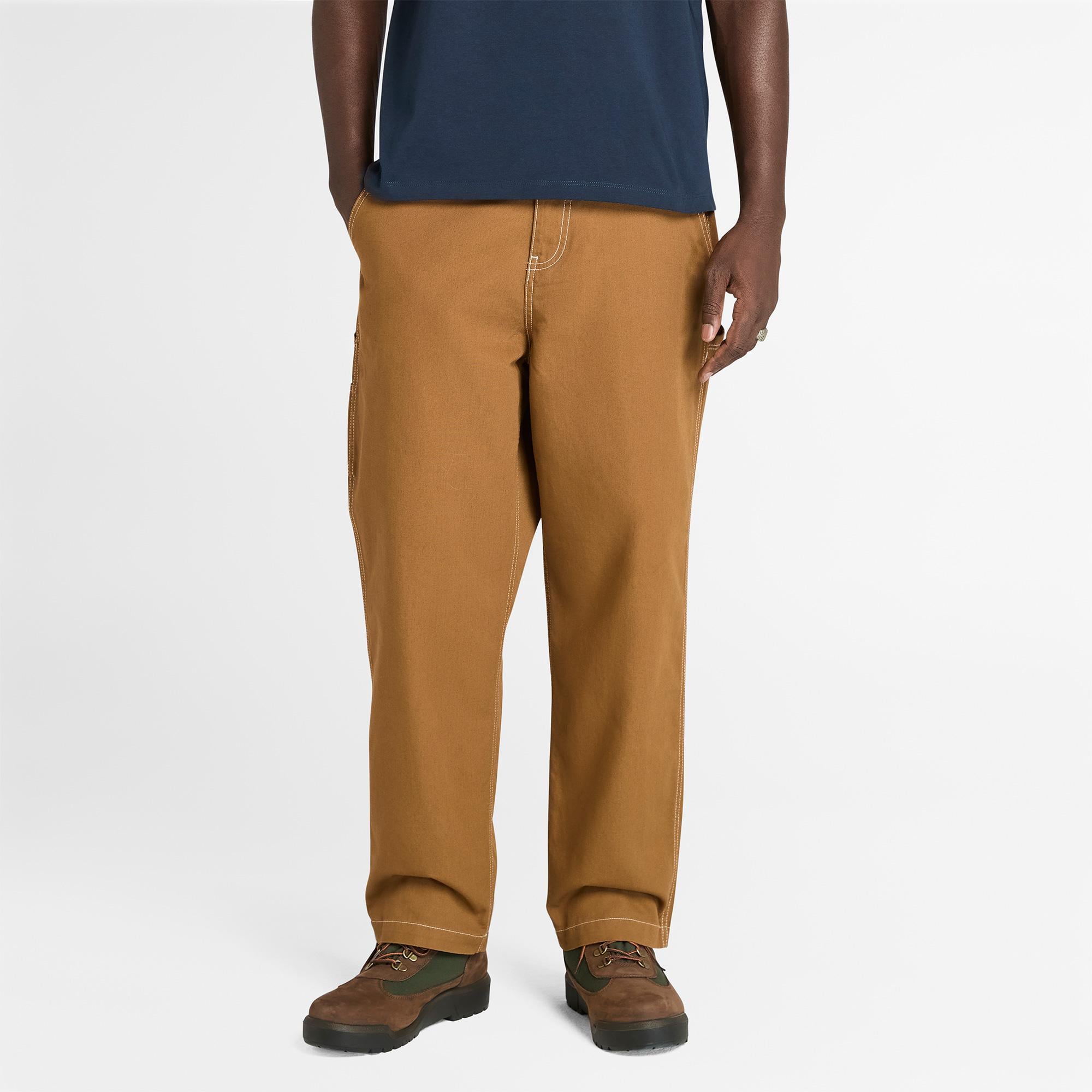 Timberland Washed Duck Canvas Carpenter Erkek Sarı Pantolon