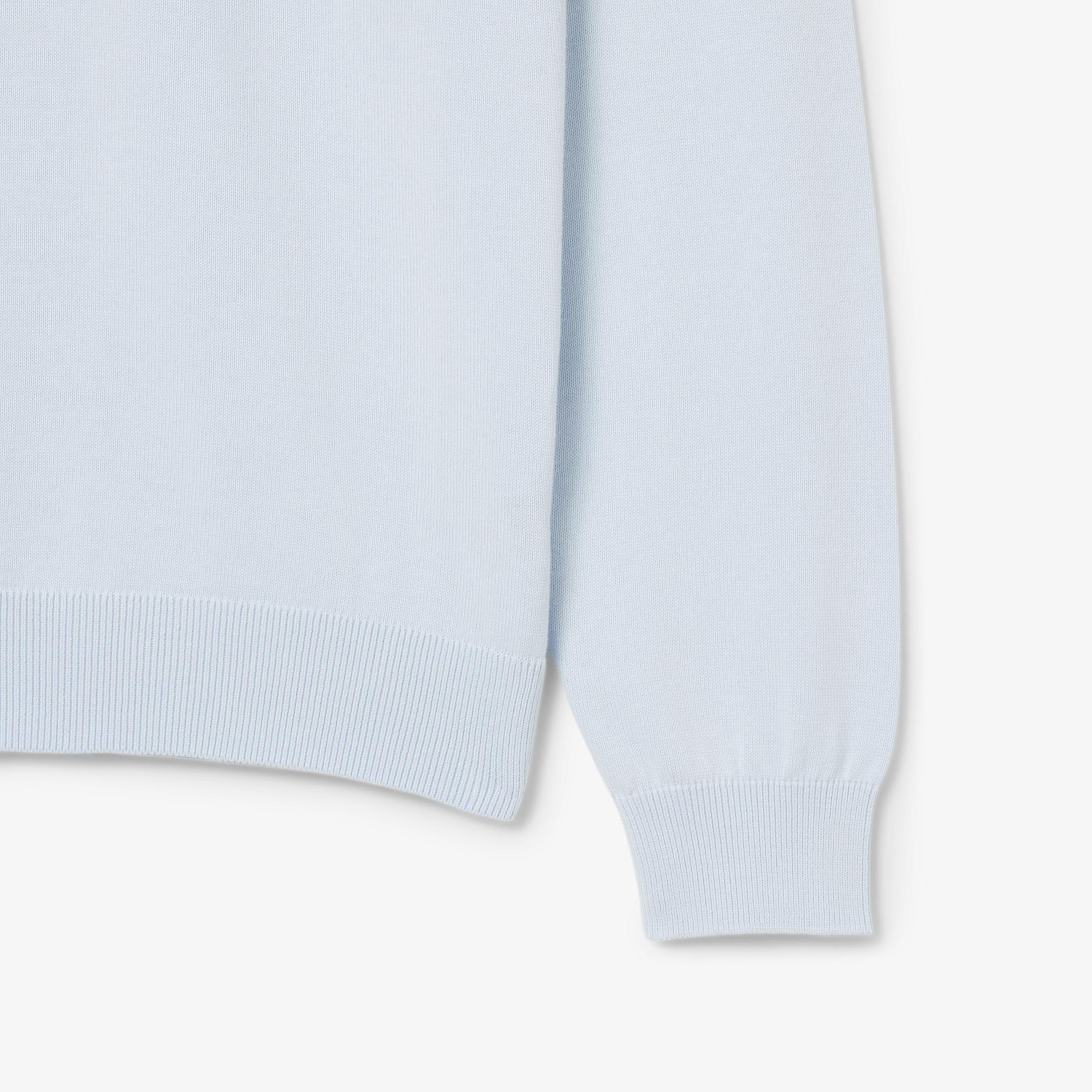 Zipped High Neck Cotton Sweater
