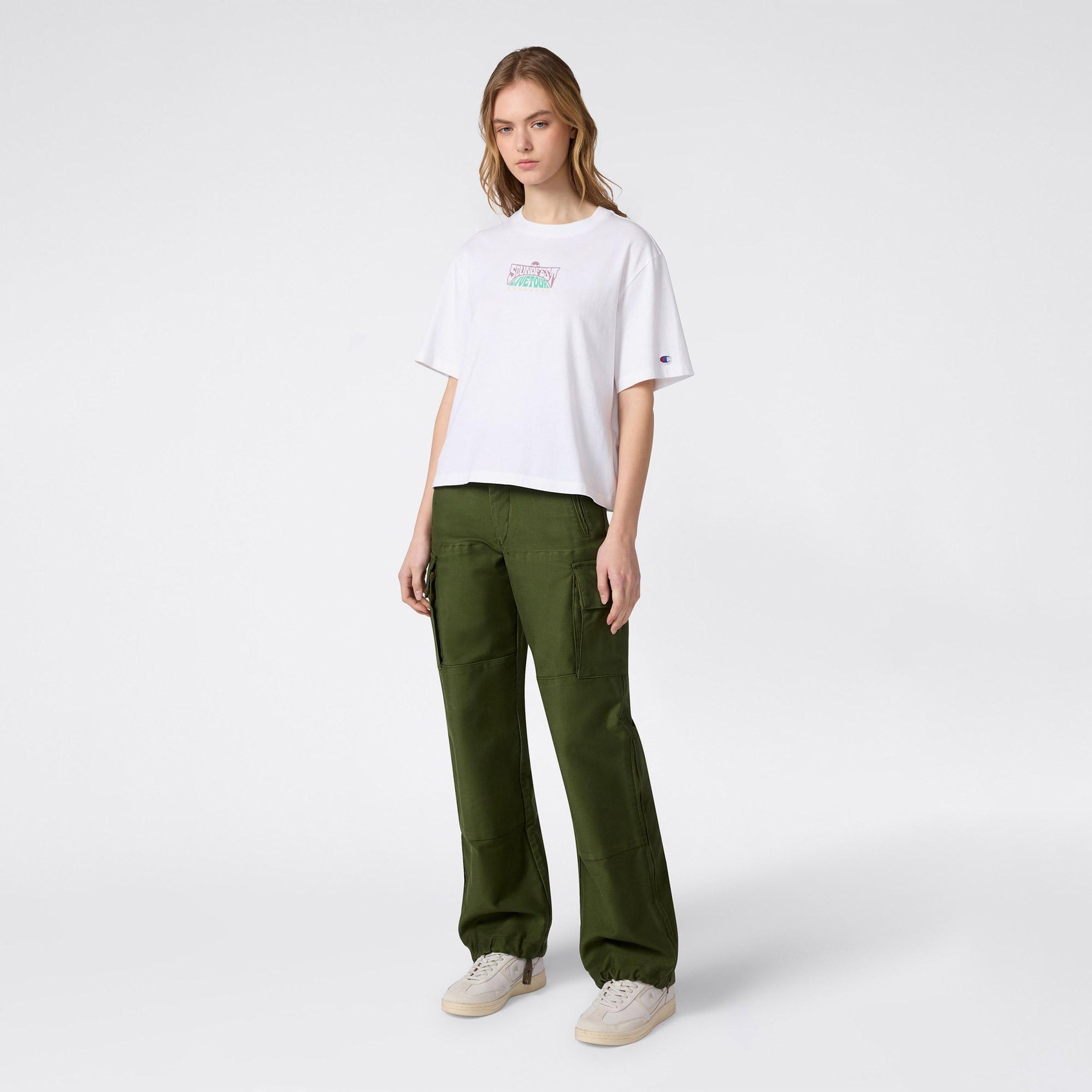 Champion Relaxed Fit Kadın Beyaz T-Shirt
