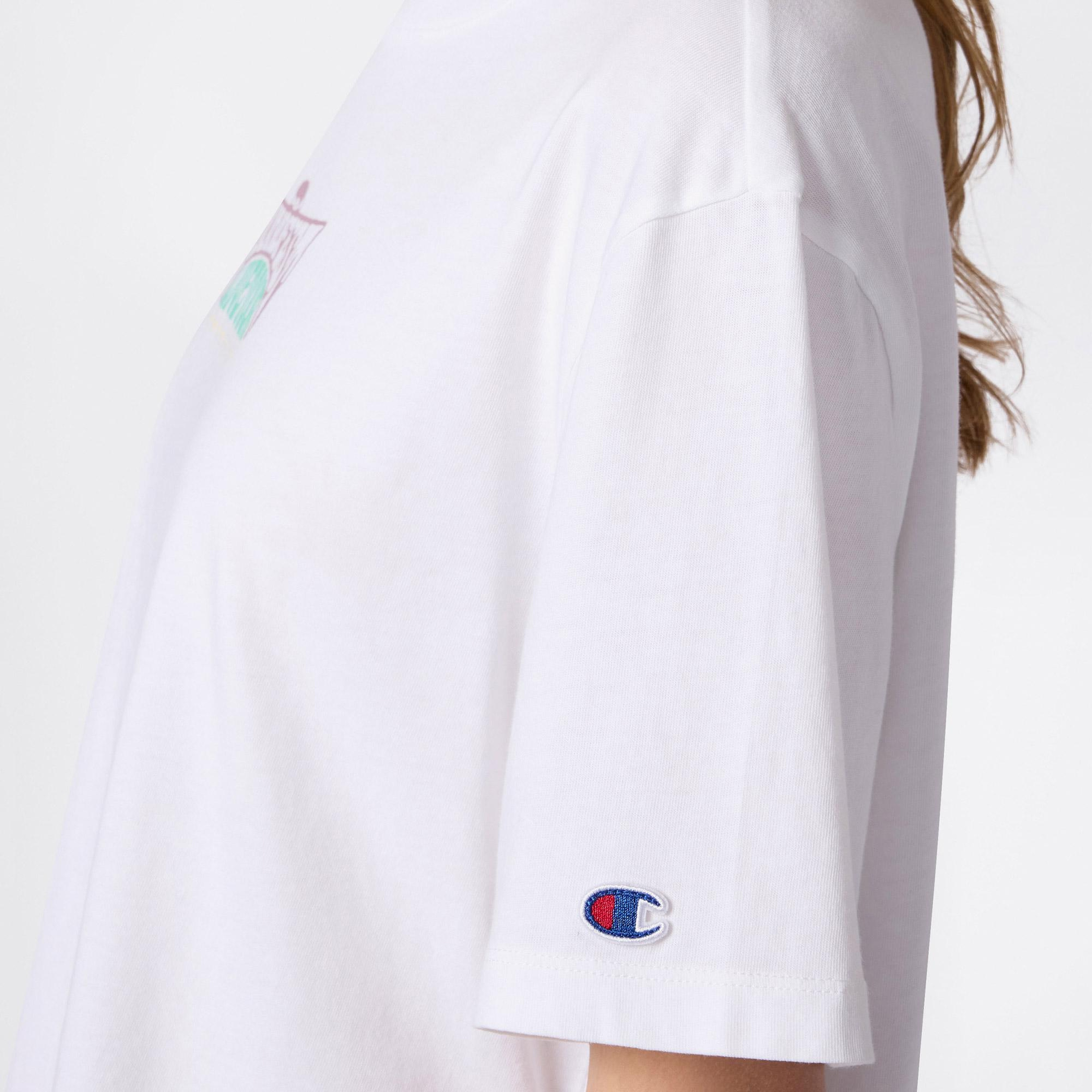 Champion Relaxed Fit Kadın Beyaz T-Shirt