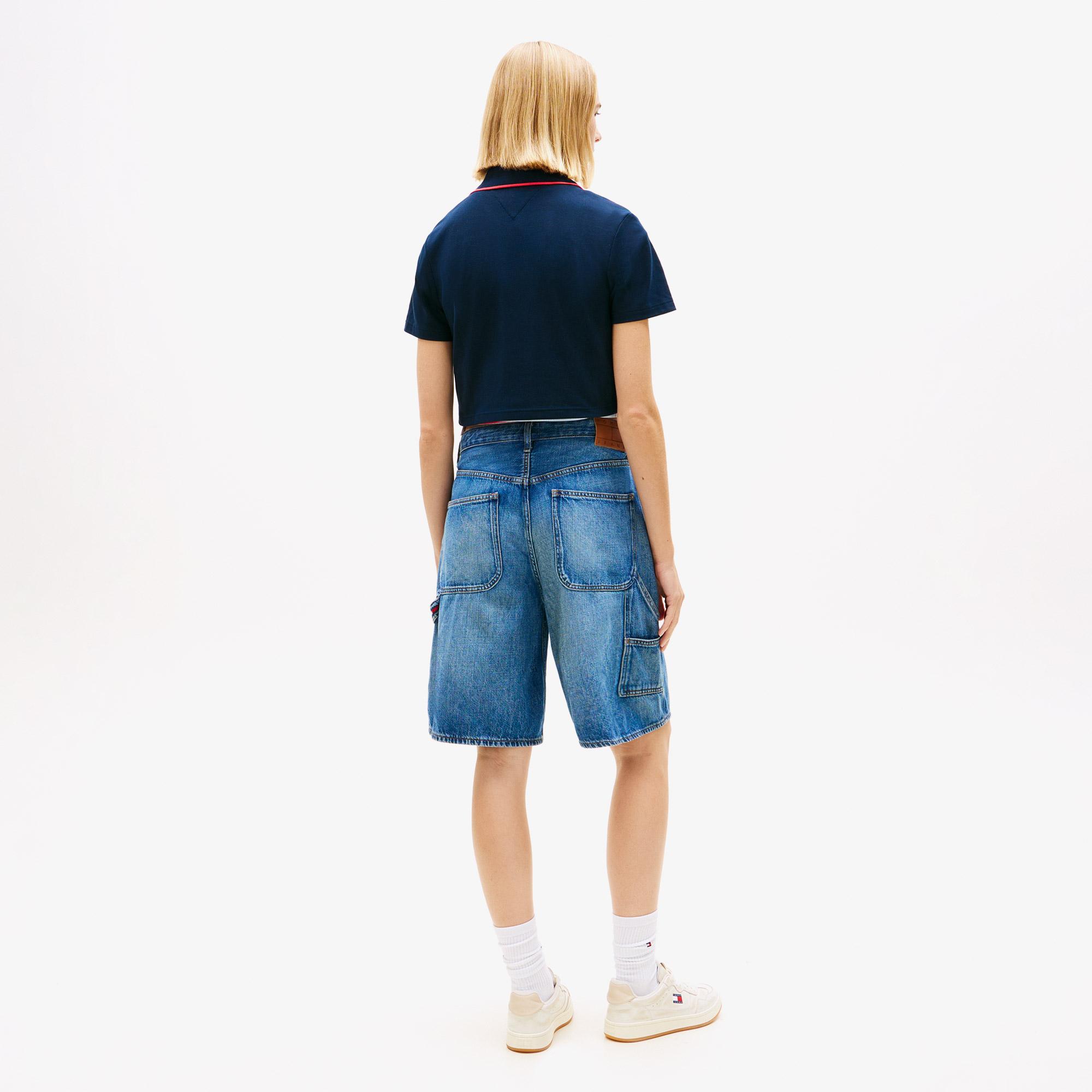 Tommy Hilfiger Cropped Short Sleeve Kadın Lacivert Polo