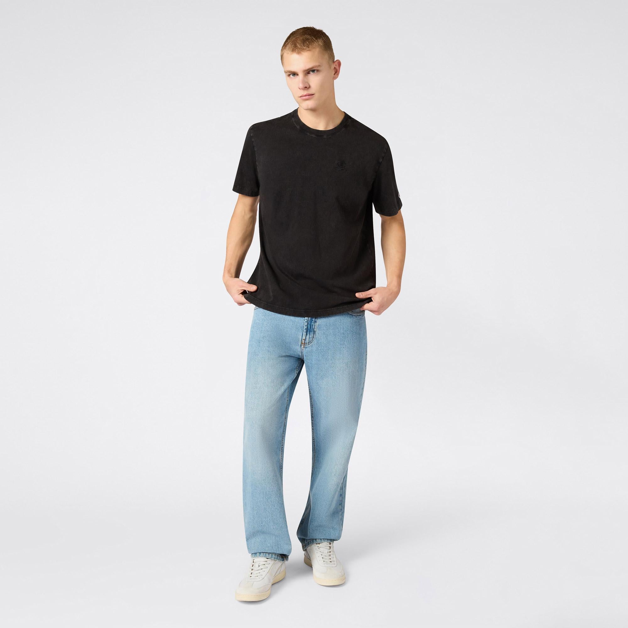 Champion SS Regular Fit Erkek Siyah T-Shirt