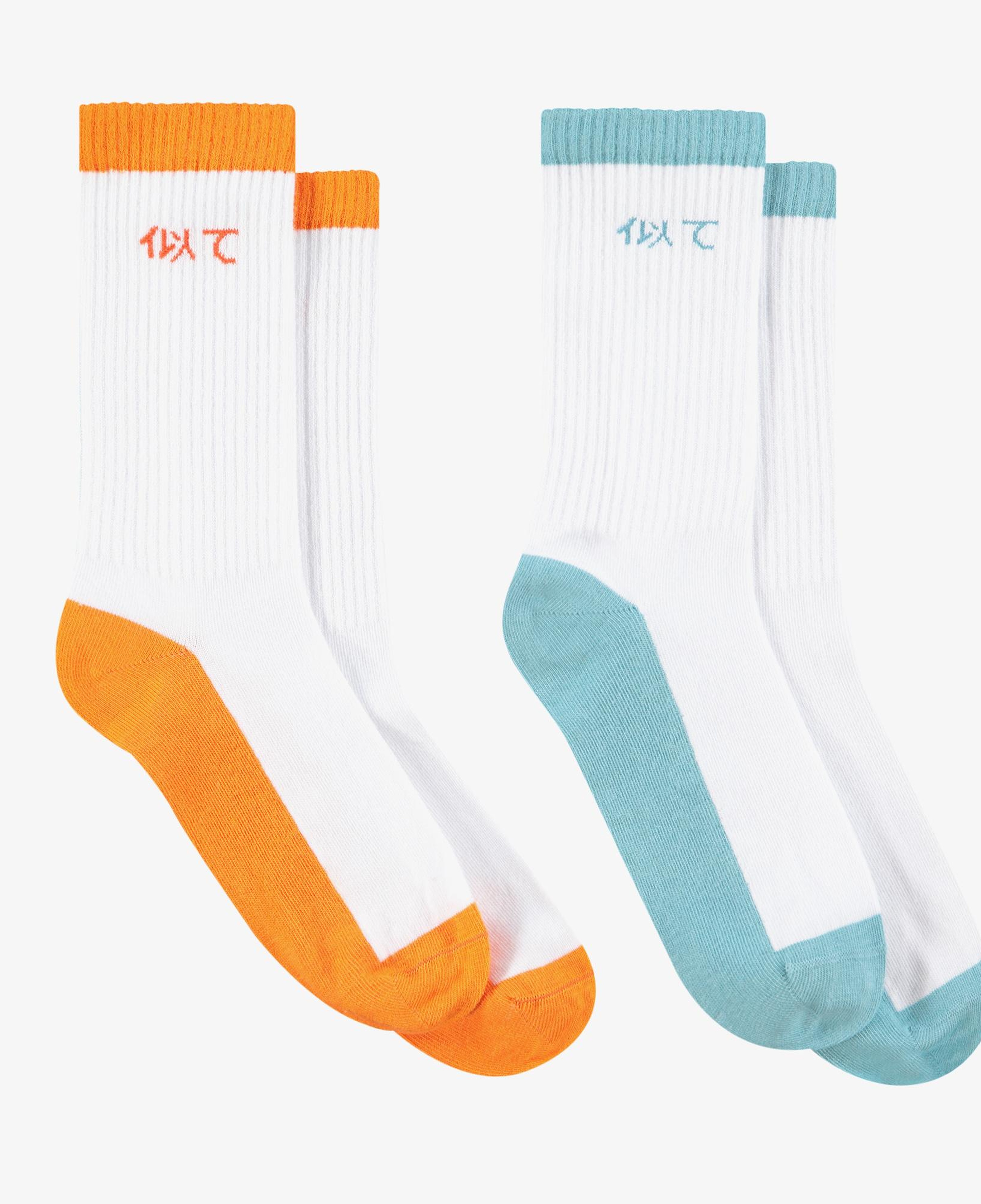 UNITED4 Unisex Turuncu - Mint 2'li Soket Çorap