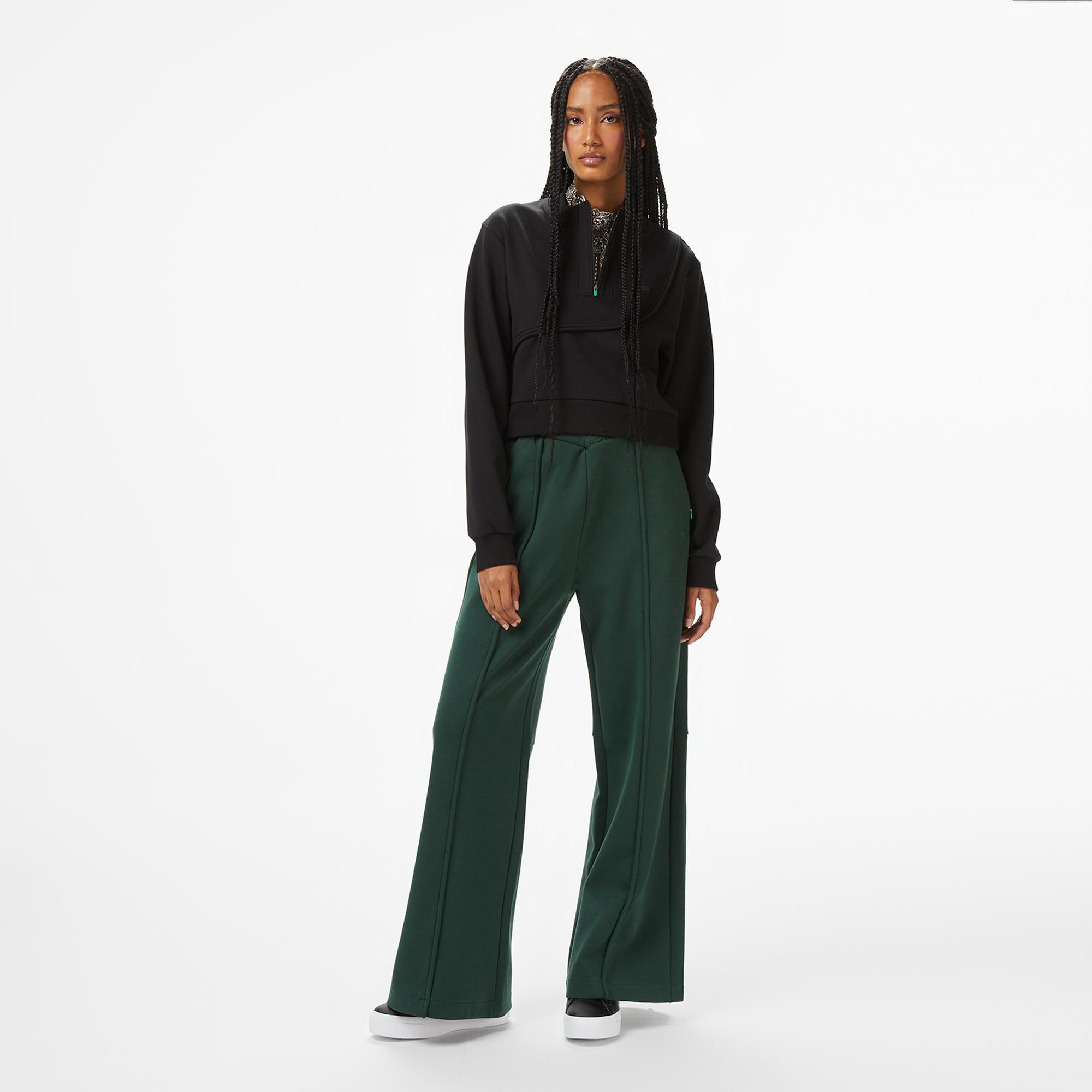 Lacoste x House of SuperStep Bisiklet Yaka Kadın Siyah Sweatshirt