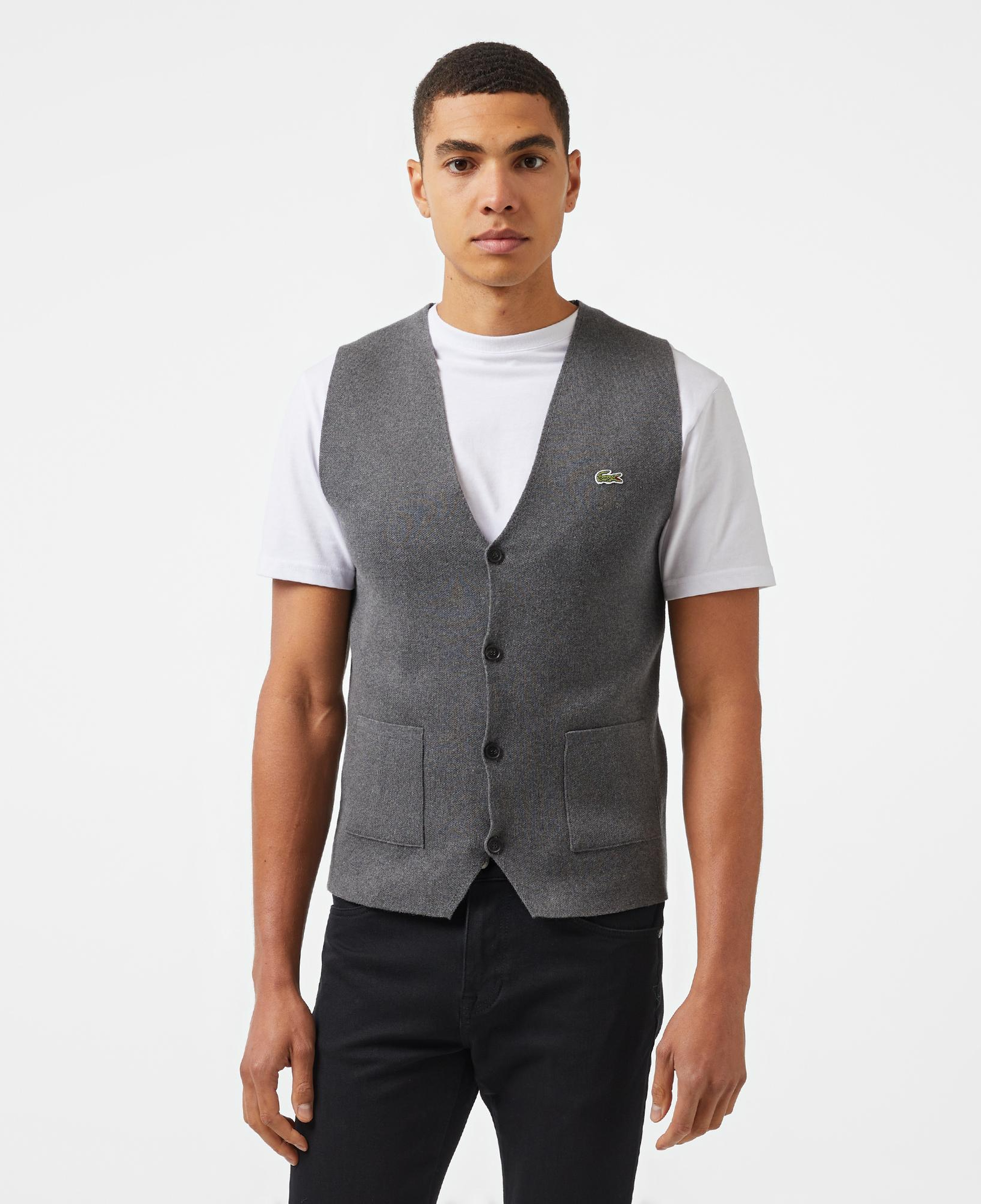 Erkek Classic Fit Gri Triko Yelek