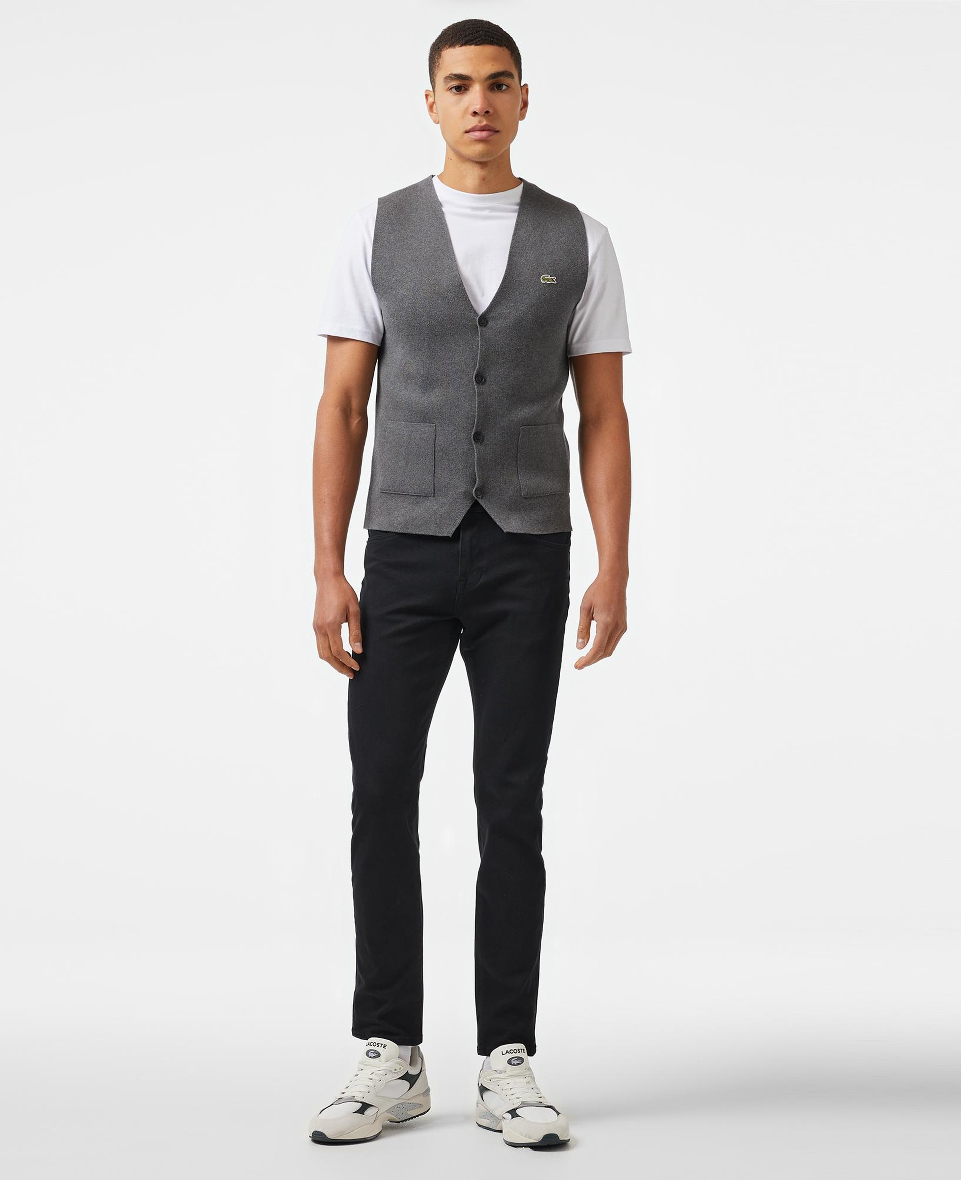 Erkek Classic Fit Gri Triko Yelek