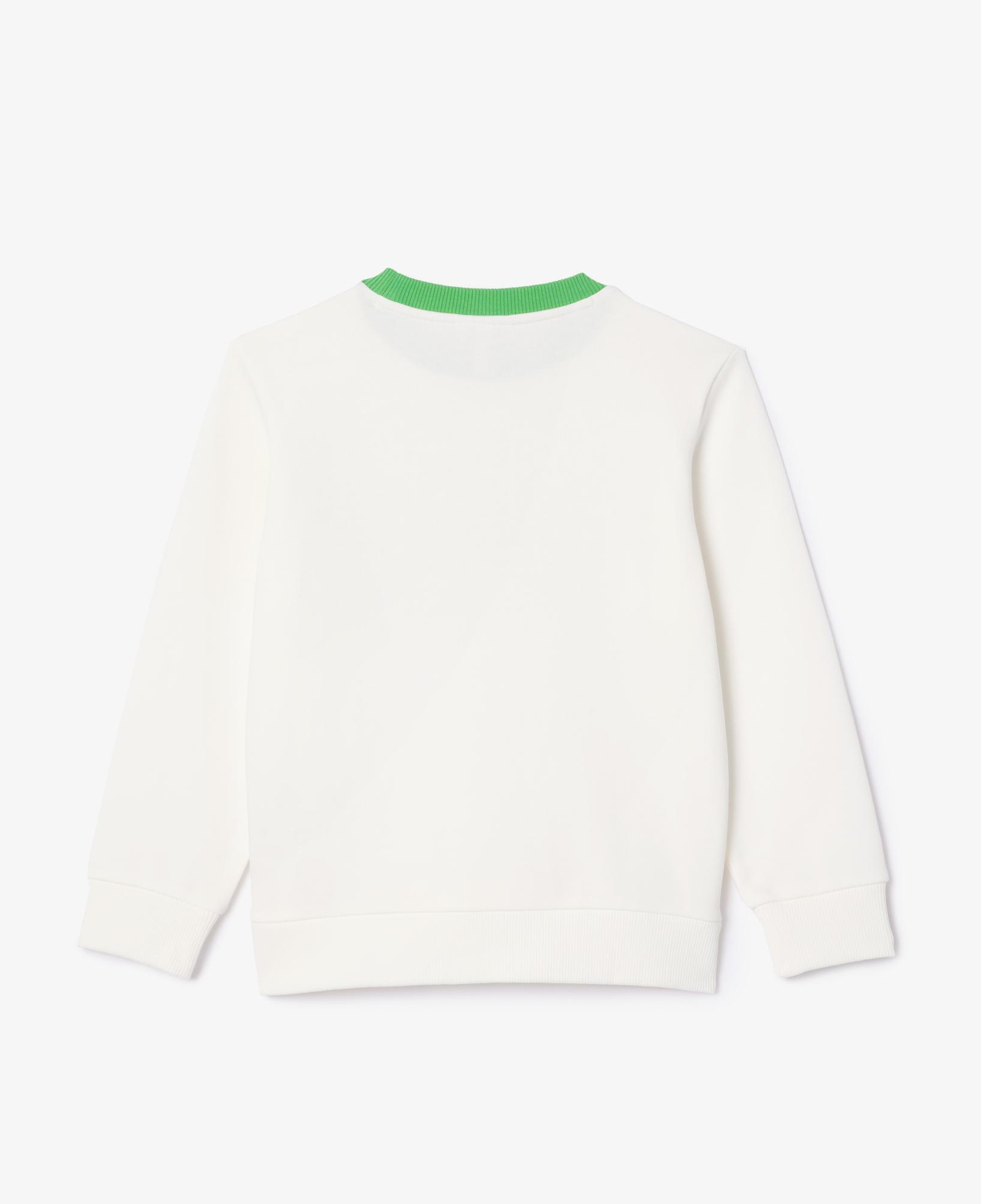 Çocuk Bisiklet Yaka Baskılı Beyaz Sweatshirt