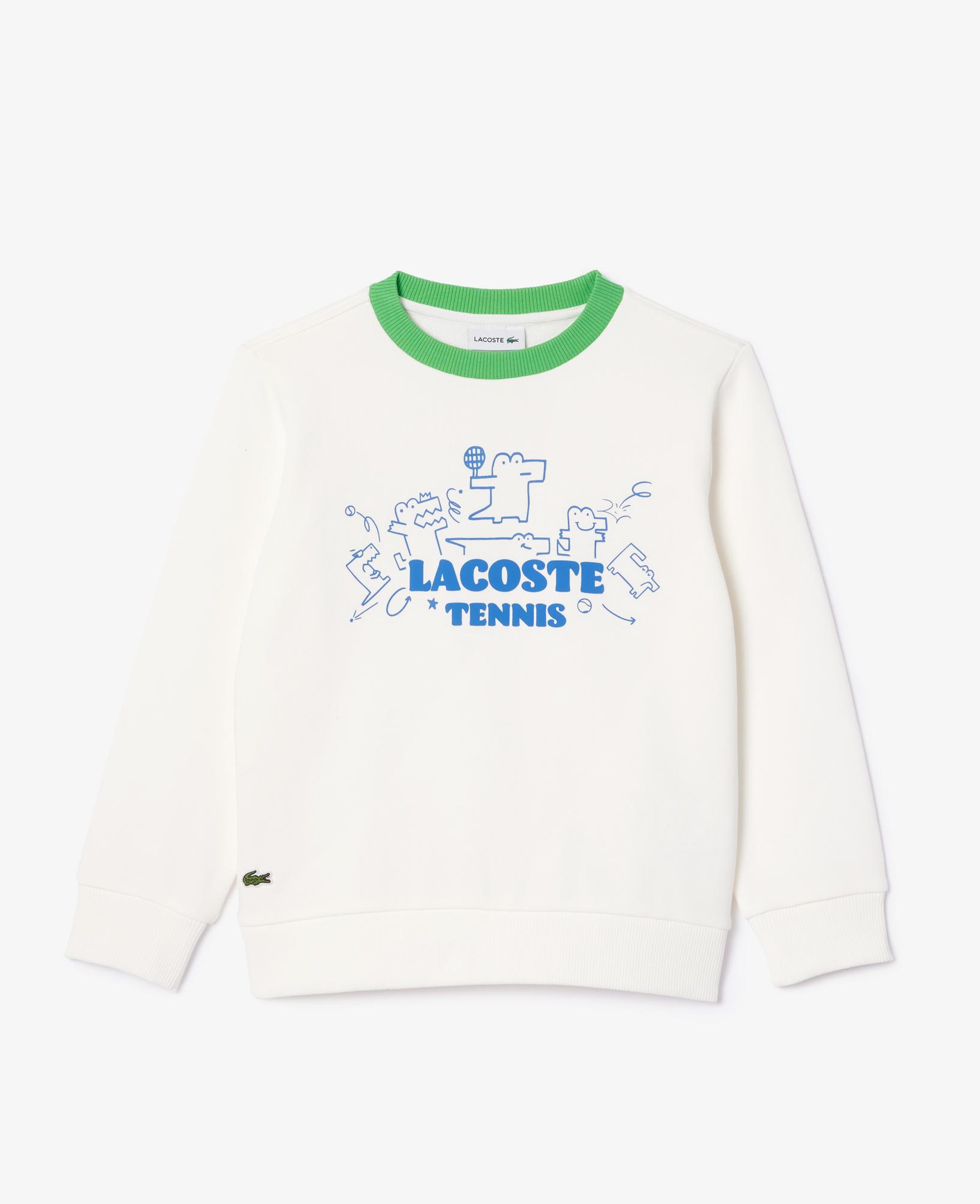 Çocuk Bisiklet Yaka Baskılı Beyaz Sweatshirt