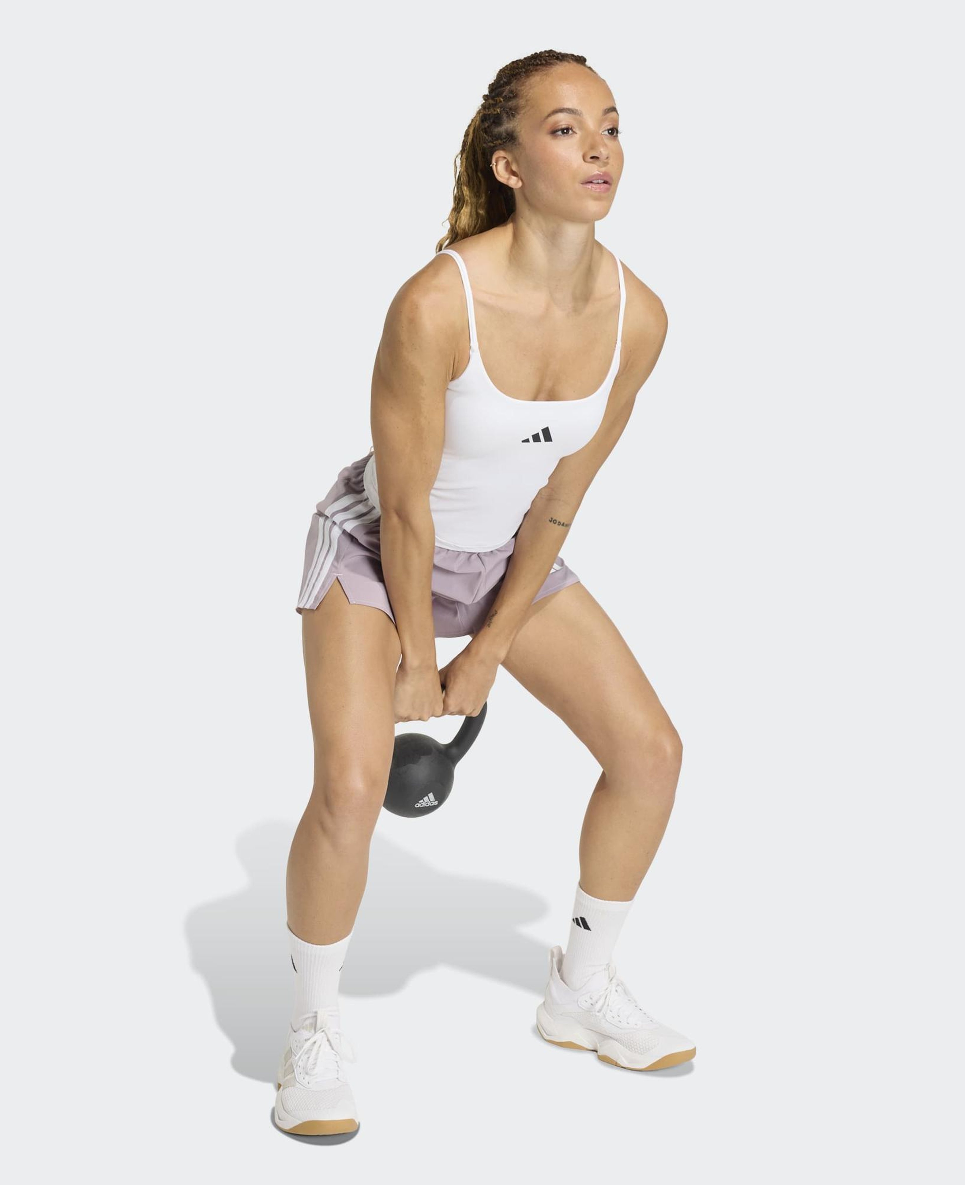 adidas We 3S Wvn Sh Kadın Mor Antrenman Şortu