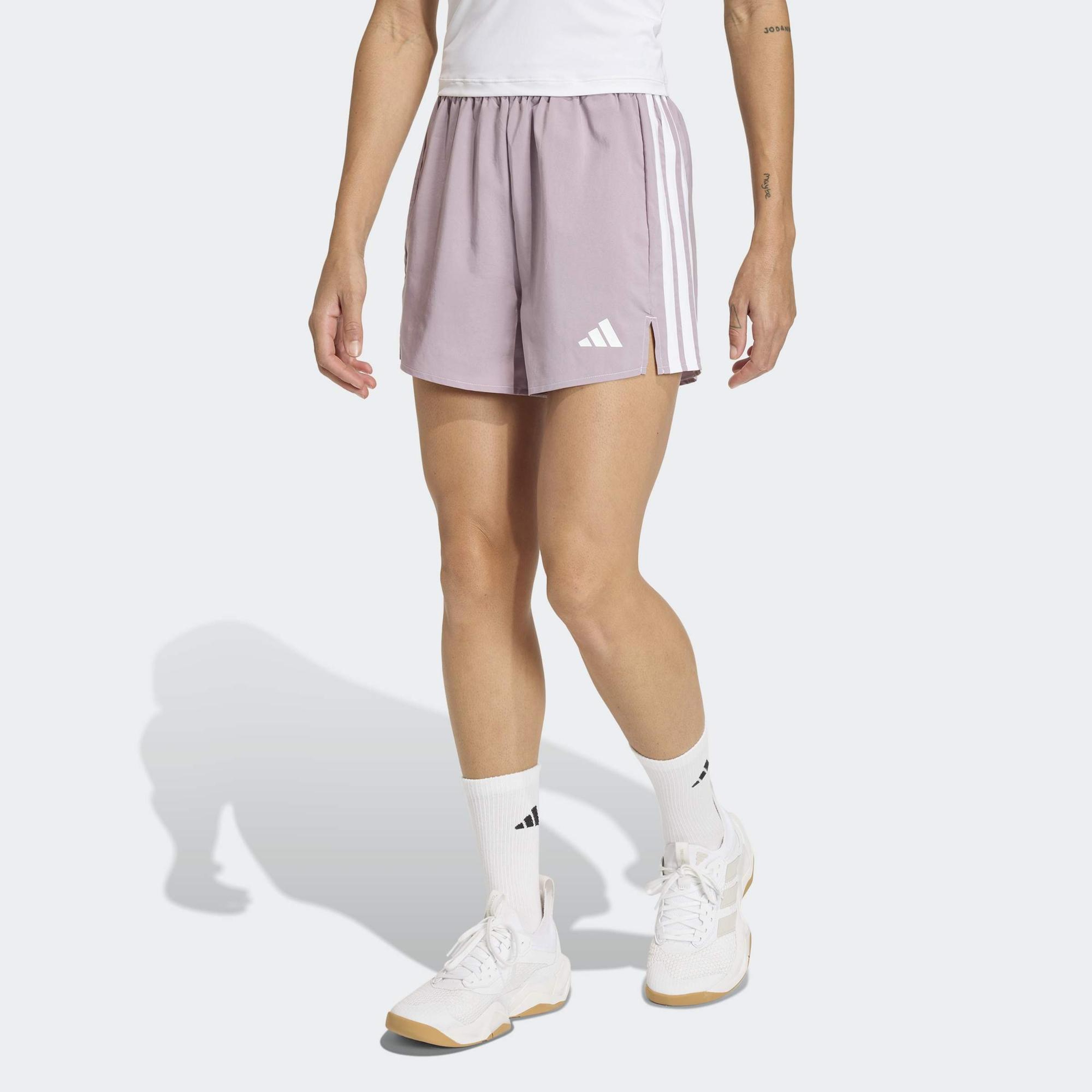 adidas We 3S Wvn Sh Kadın Mor Antrenman Şortu