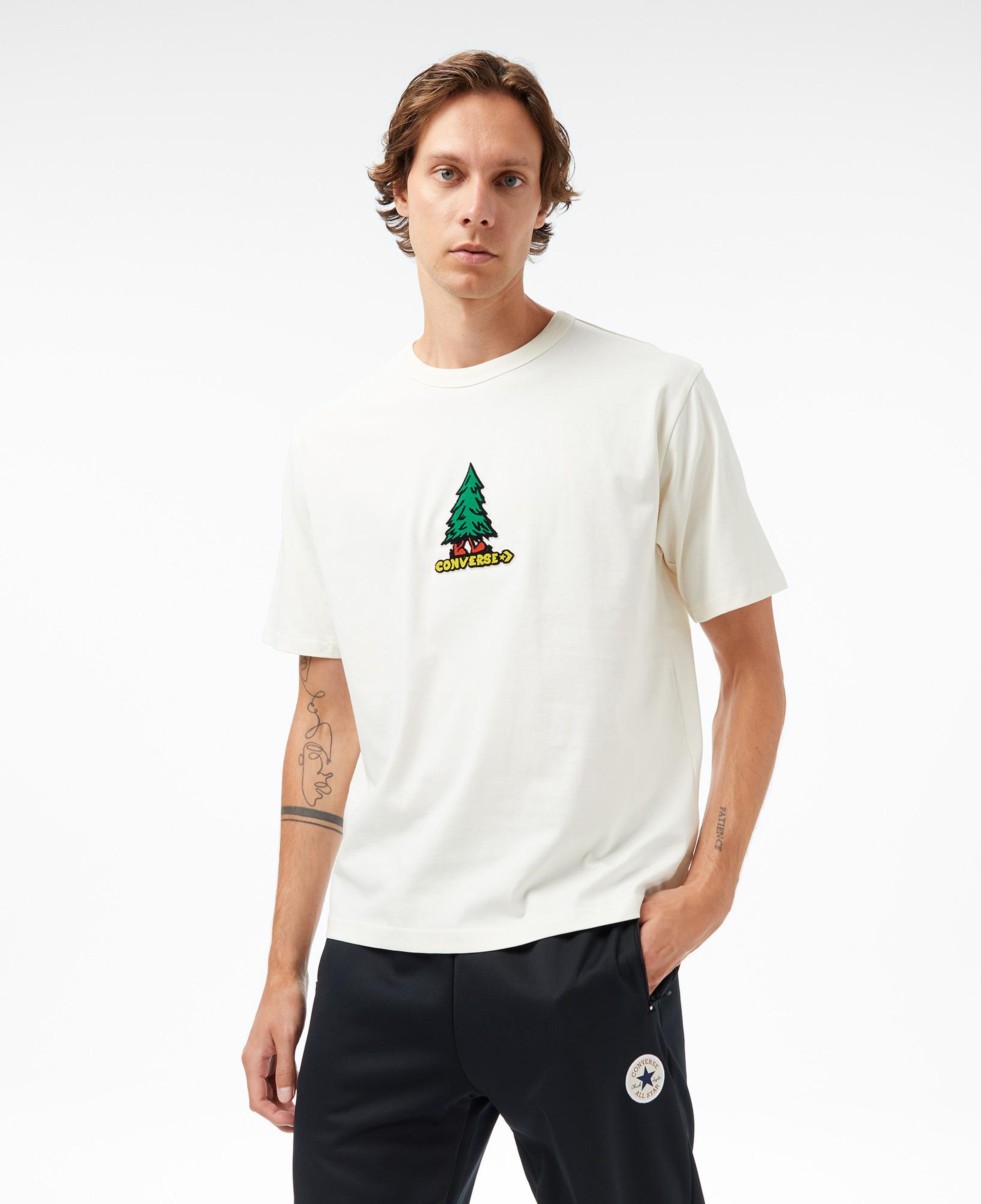 Converse Baskılı Erkek Krem T-Shirt