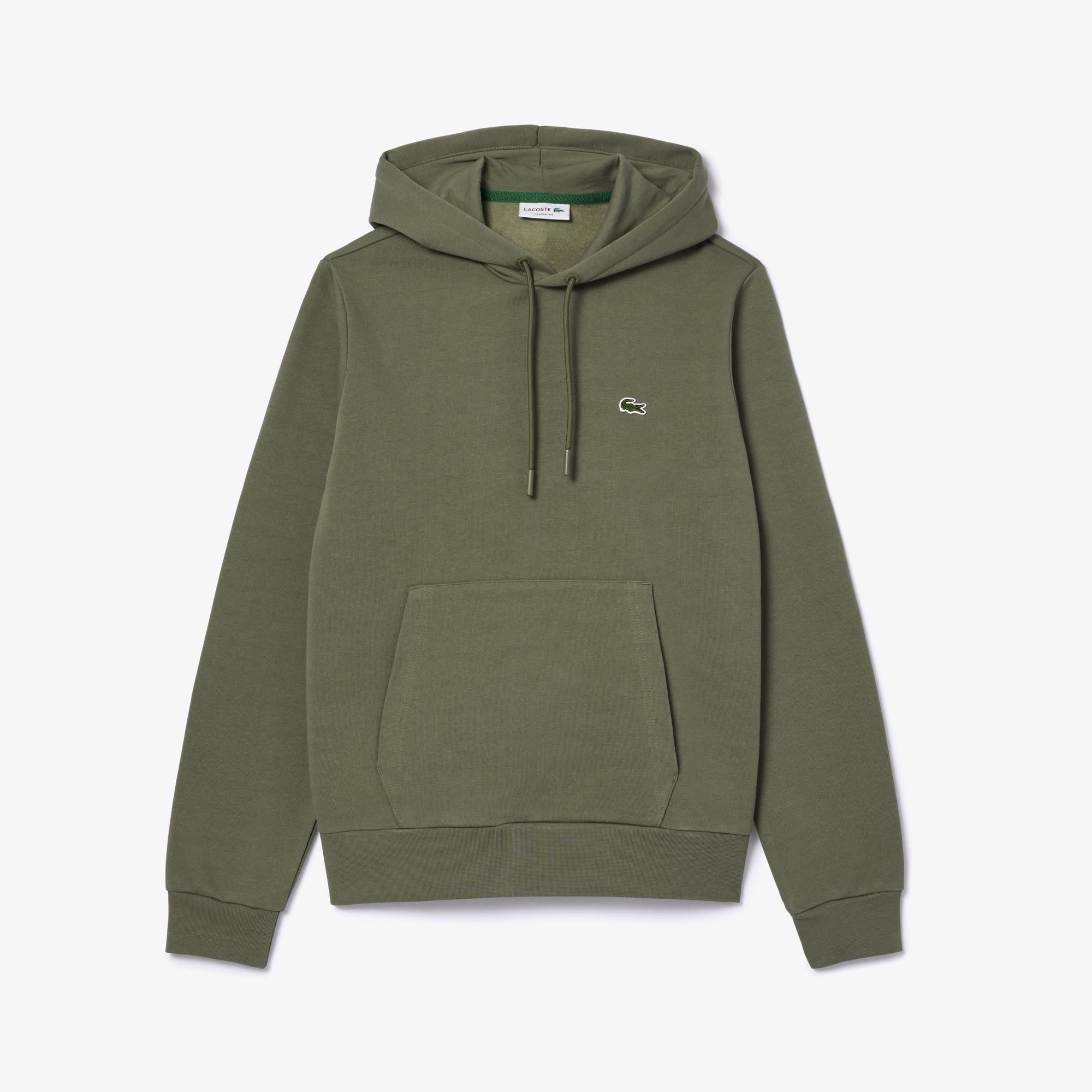 Erkek Classic Fit Kapüşonlu Haki Sweatshirt