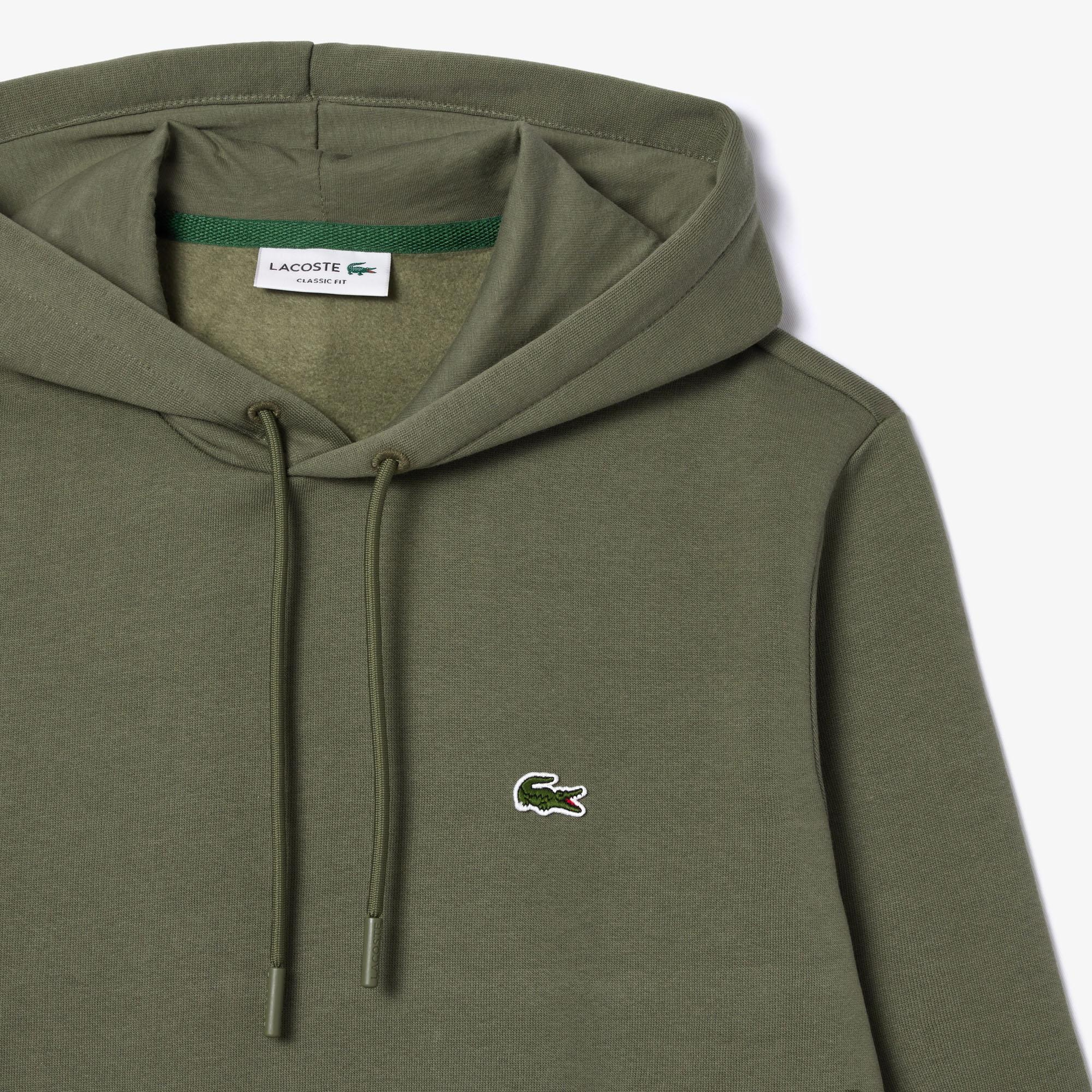 Erkek Classic Fit Kapüşonlu Haki Sweatshirt