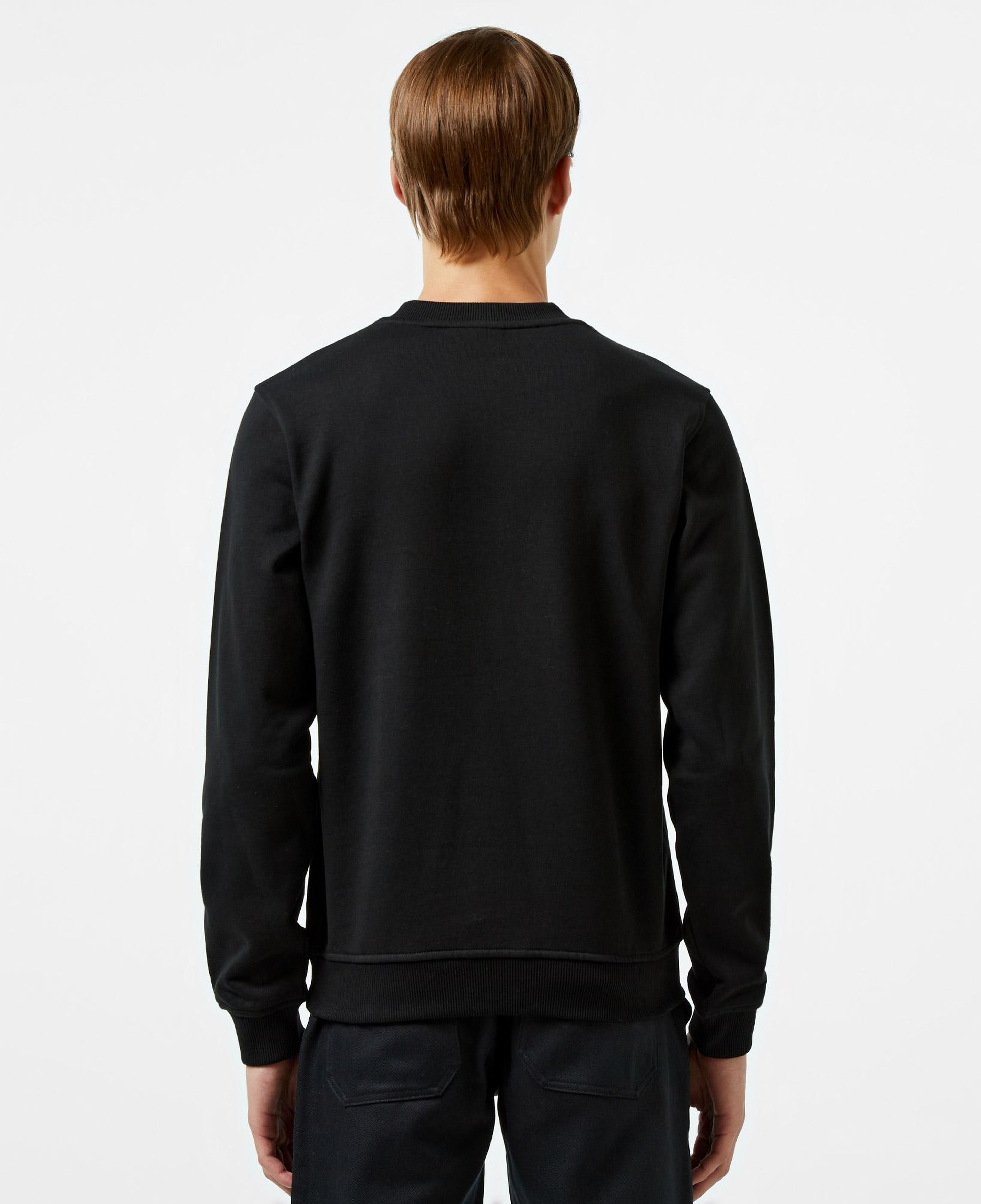 Erkek Relaxed Fit Bisiklet Yaka Baskılı Siyah Sweatshirt