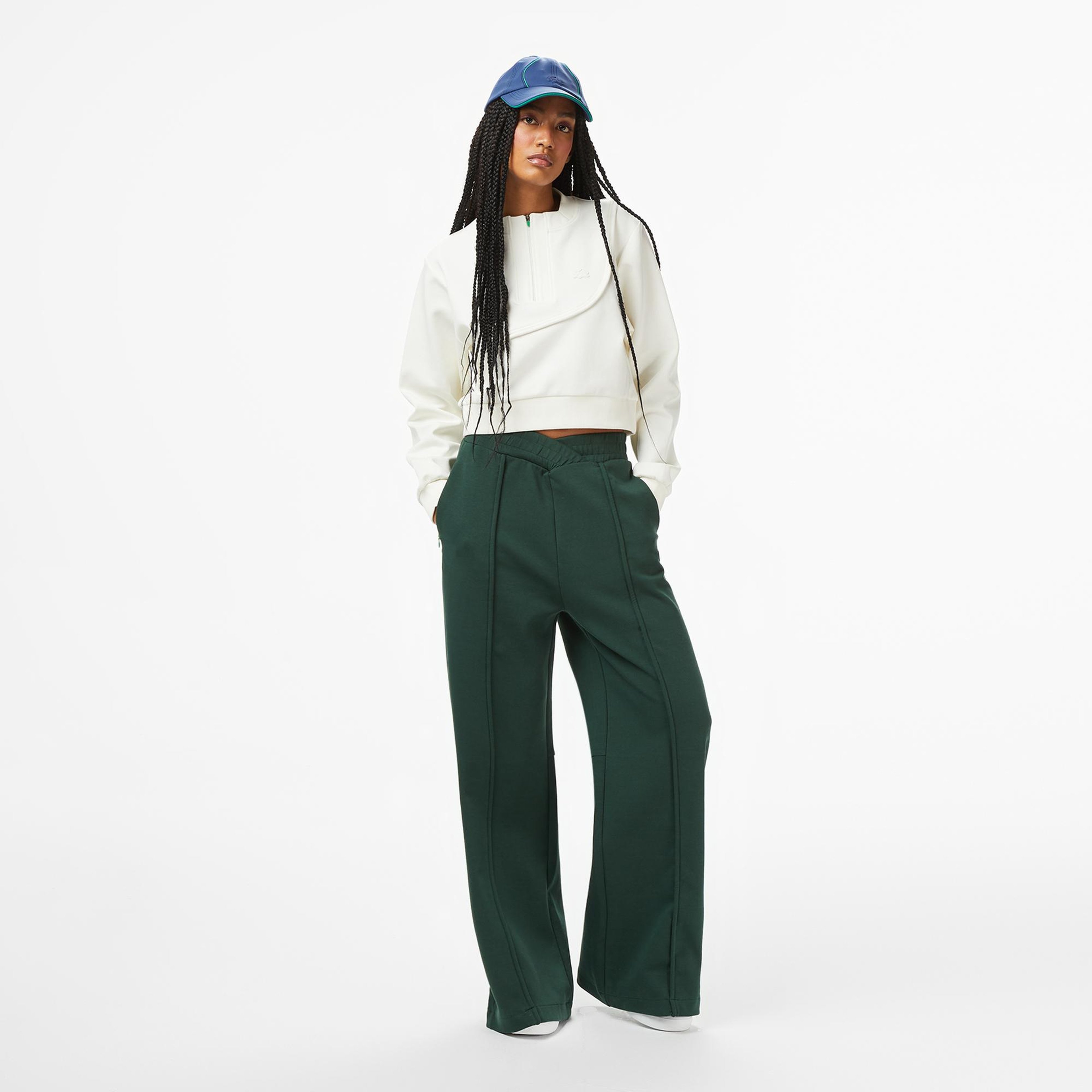 Lacoste x House of SuperStep Bisiklet Yaka Kadın Beyaz Sweatshirt