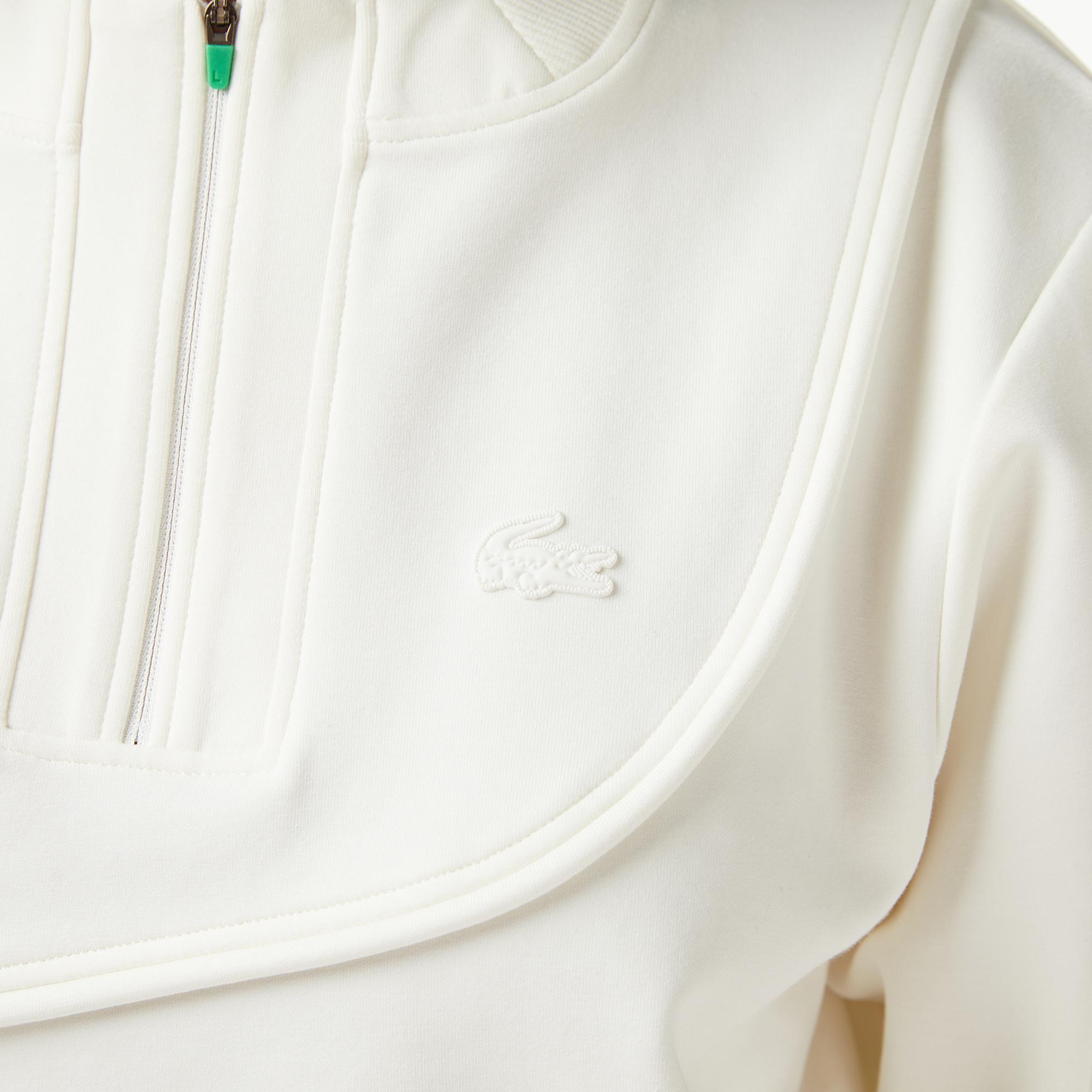 Lacoste x House of SuperStep Bisiklet Yaka Kadın Beyaz Sweatshirt