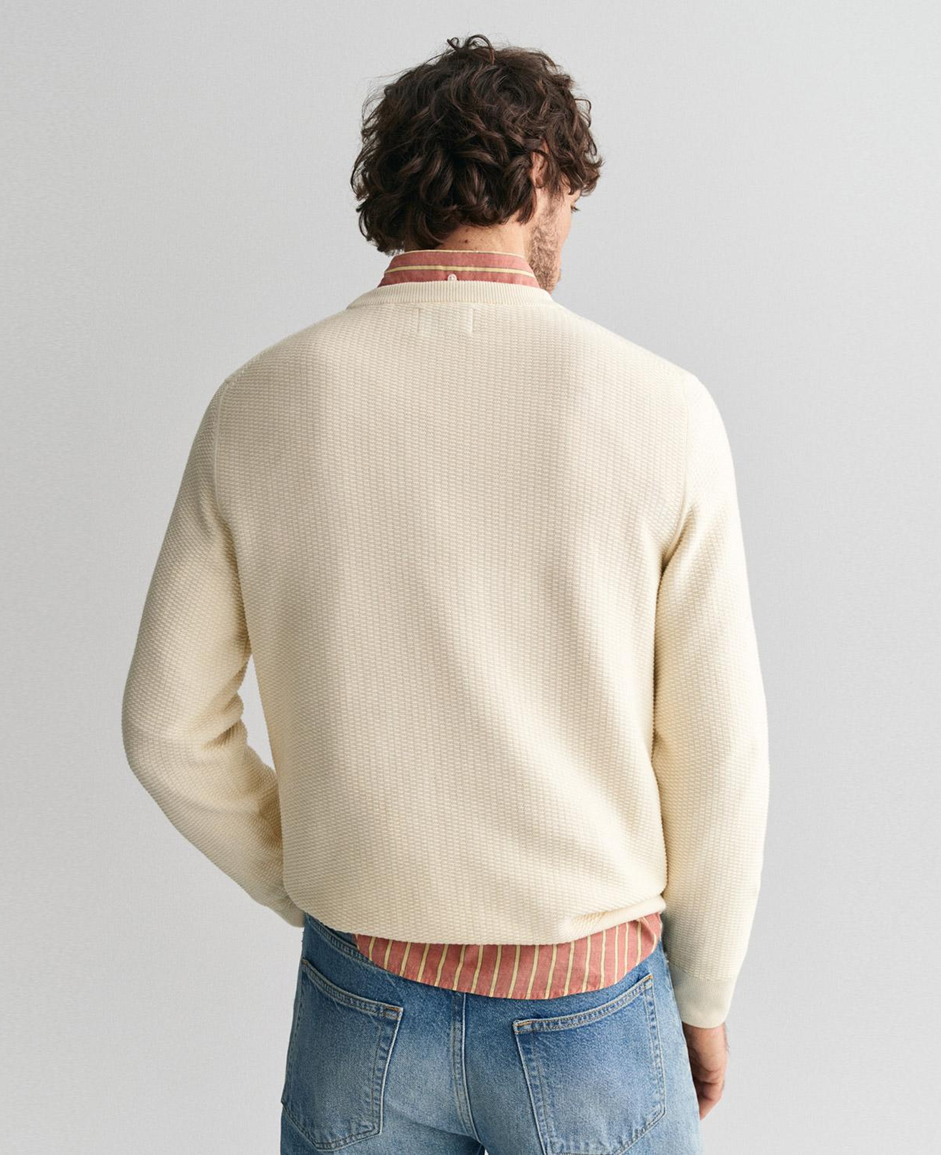 GANT Erkek Krem Regular Fit Bisiklet Yaka Kazak