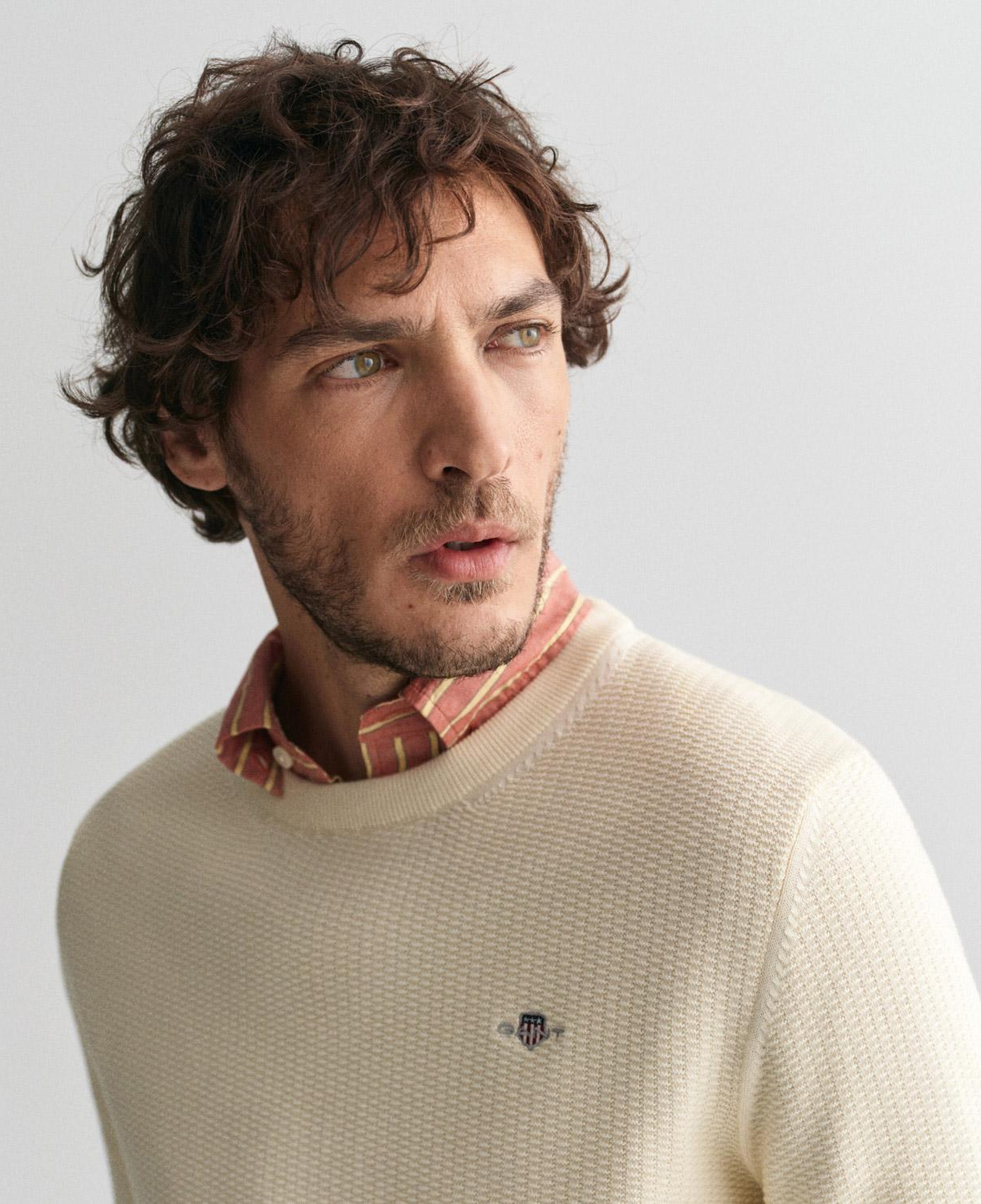 GANT Erkek Krem Regular Fit Bisiklet Yaka Kazak