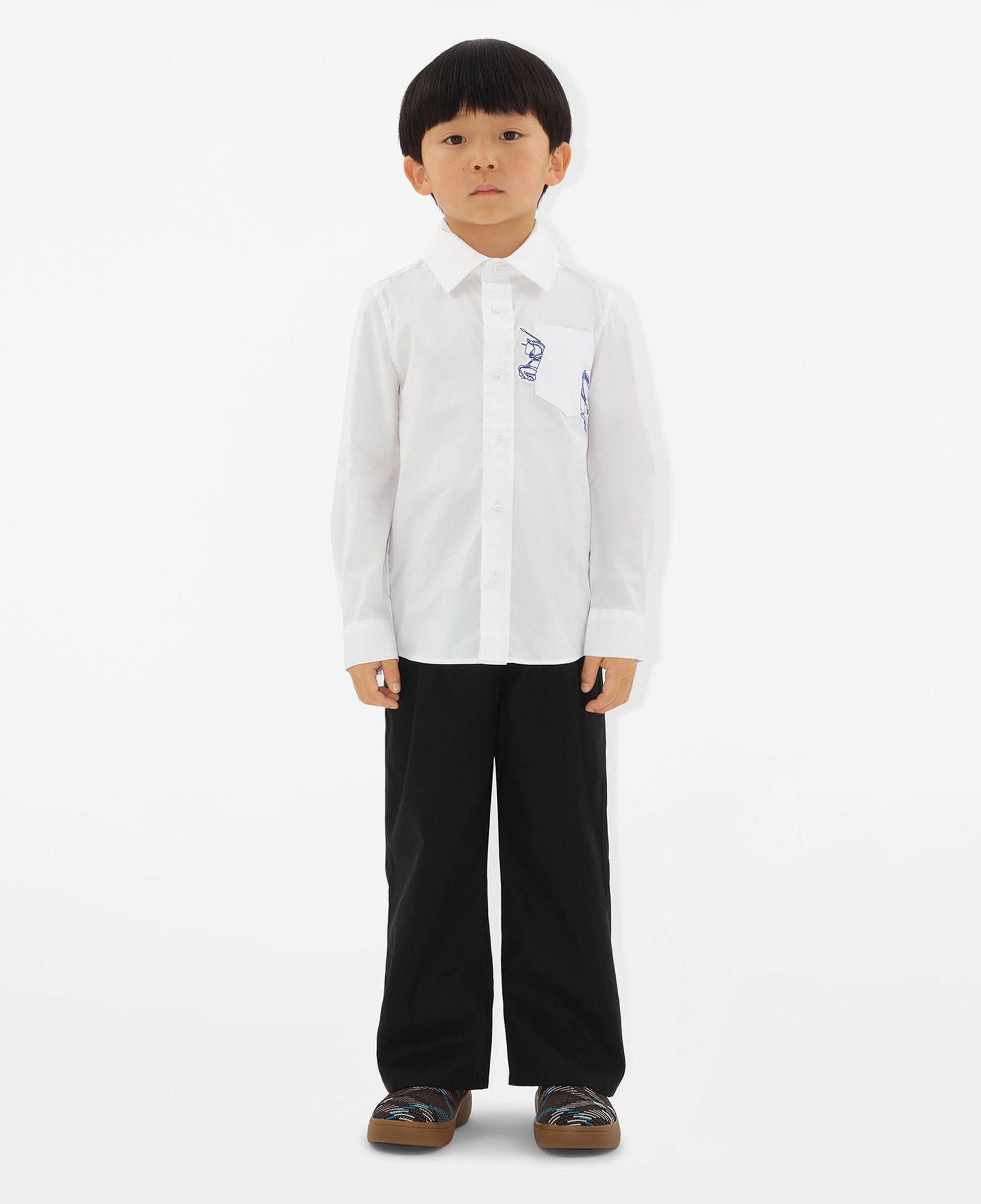 Burberry Owen Stretch Cotton Çocuk Beyaz Gömlek
