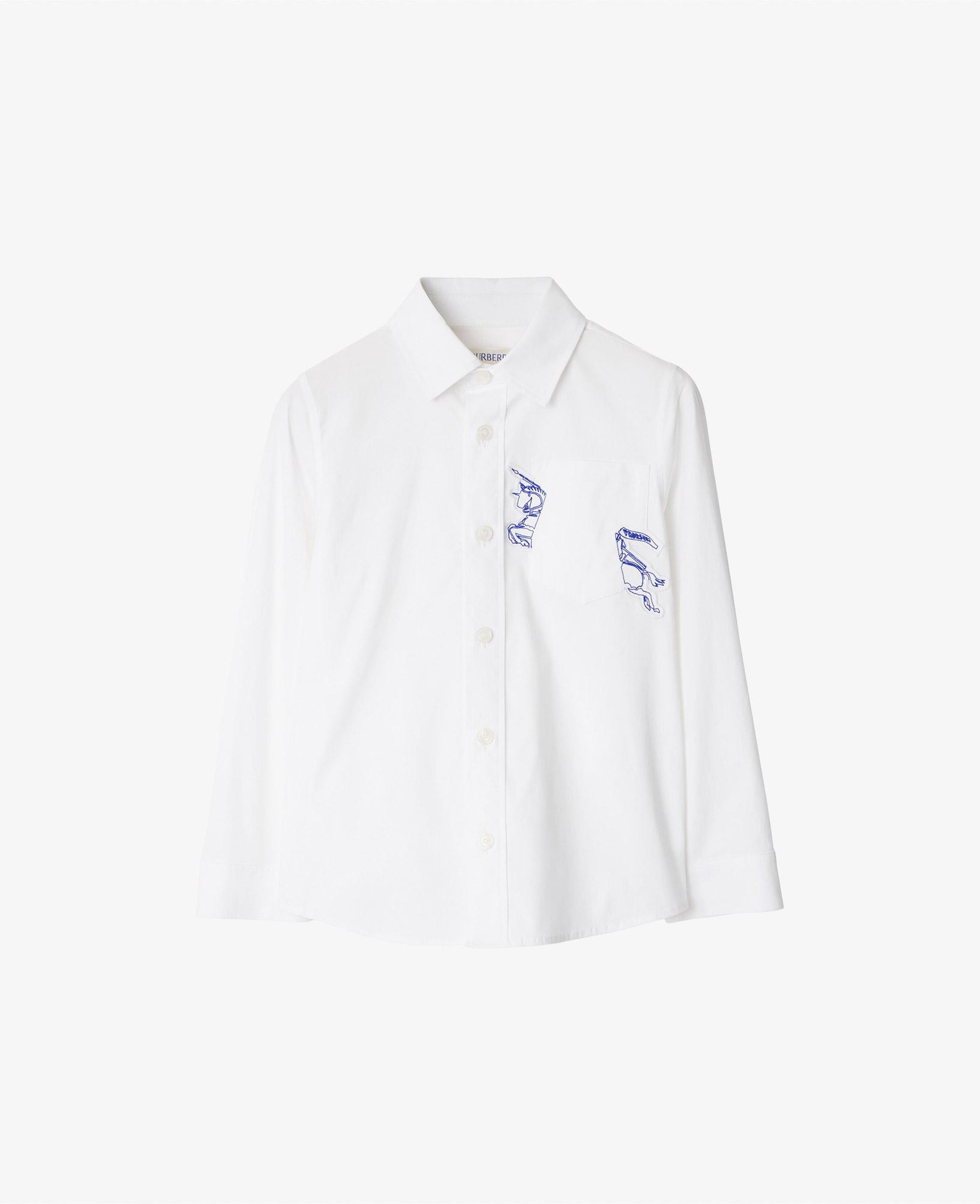Burberry Owen Stretch Cotton Çocuk Beyaz Gömlek